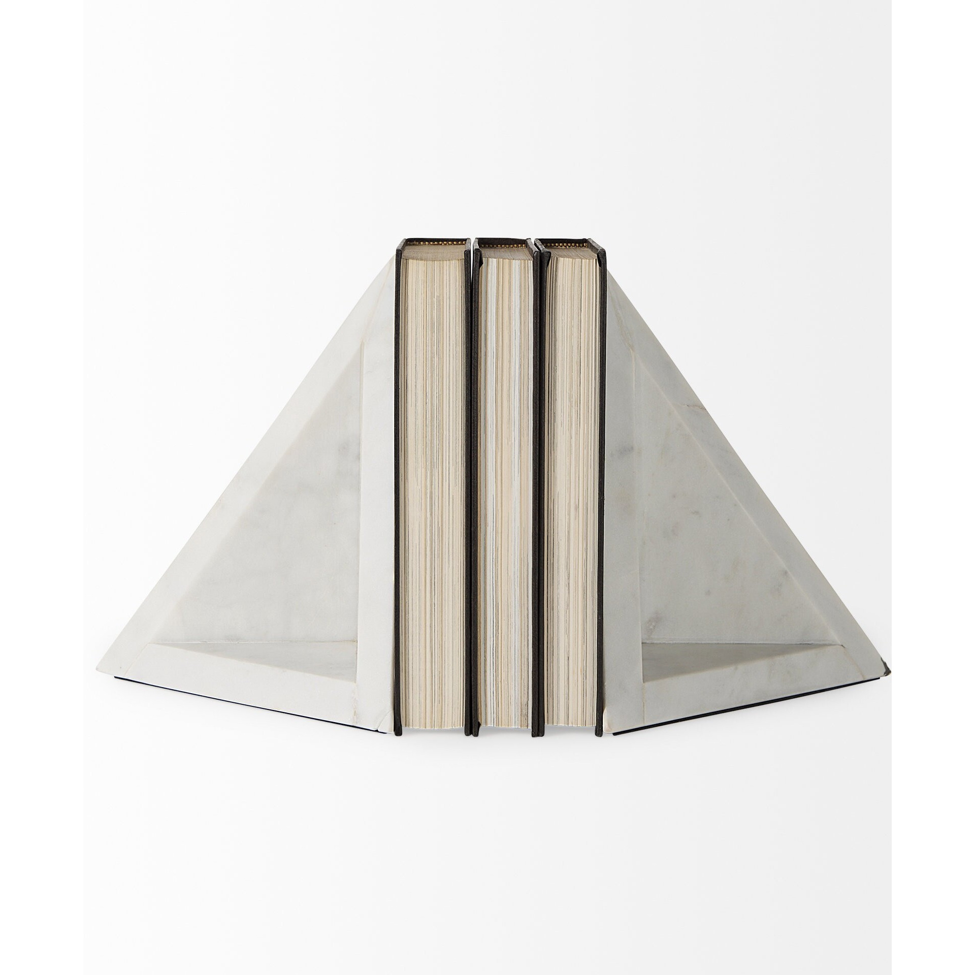 3D Modern Triangle Marble Bookends