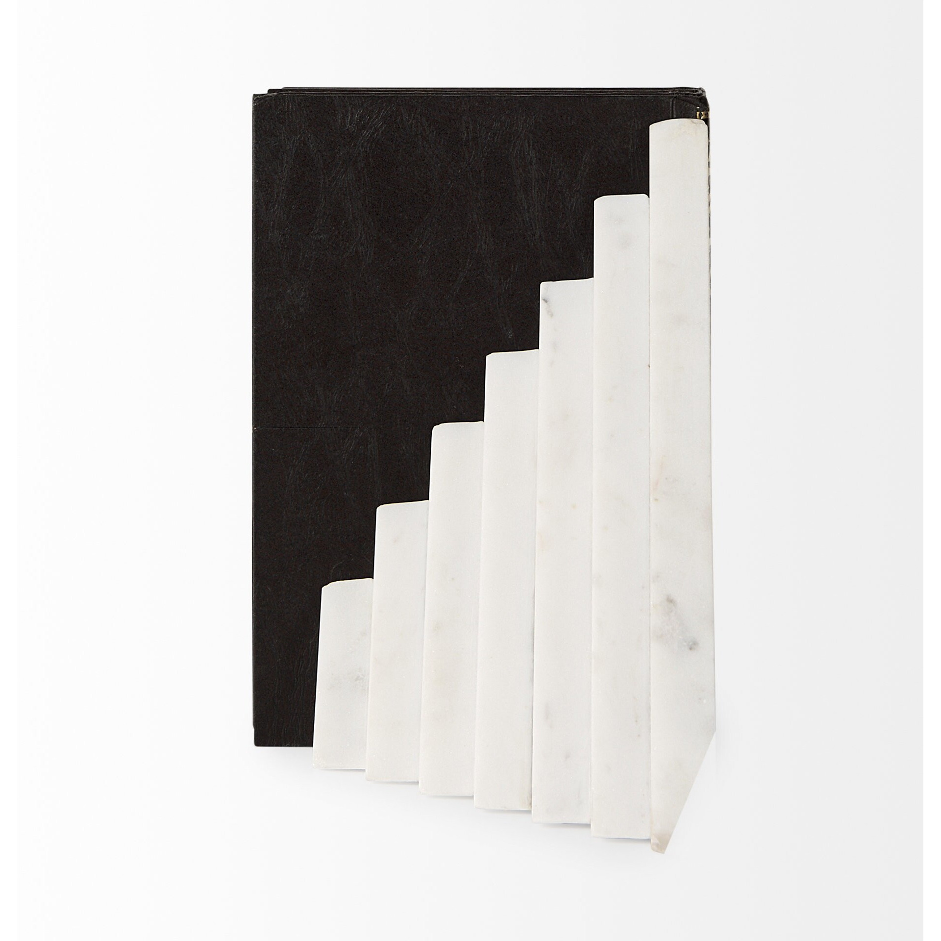 3D Modern Stepped Triangle Marble Bookends