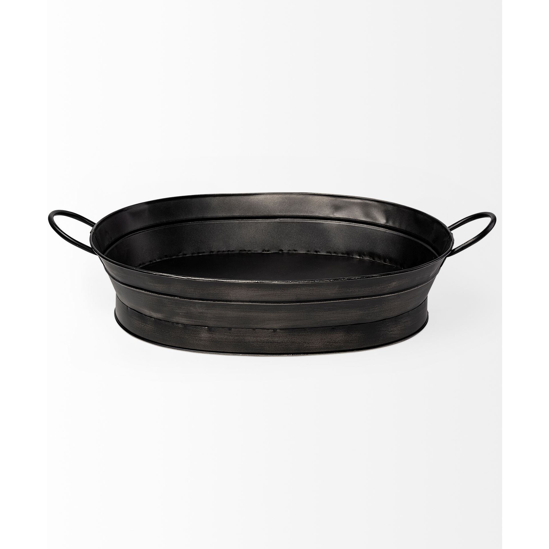 Vintage Black Metal Storage Basket