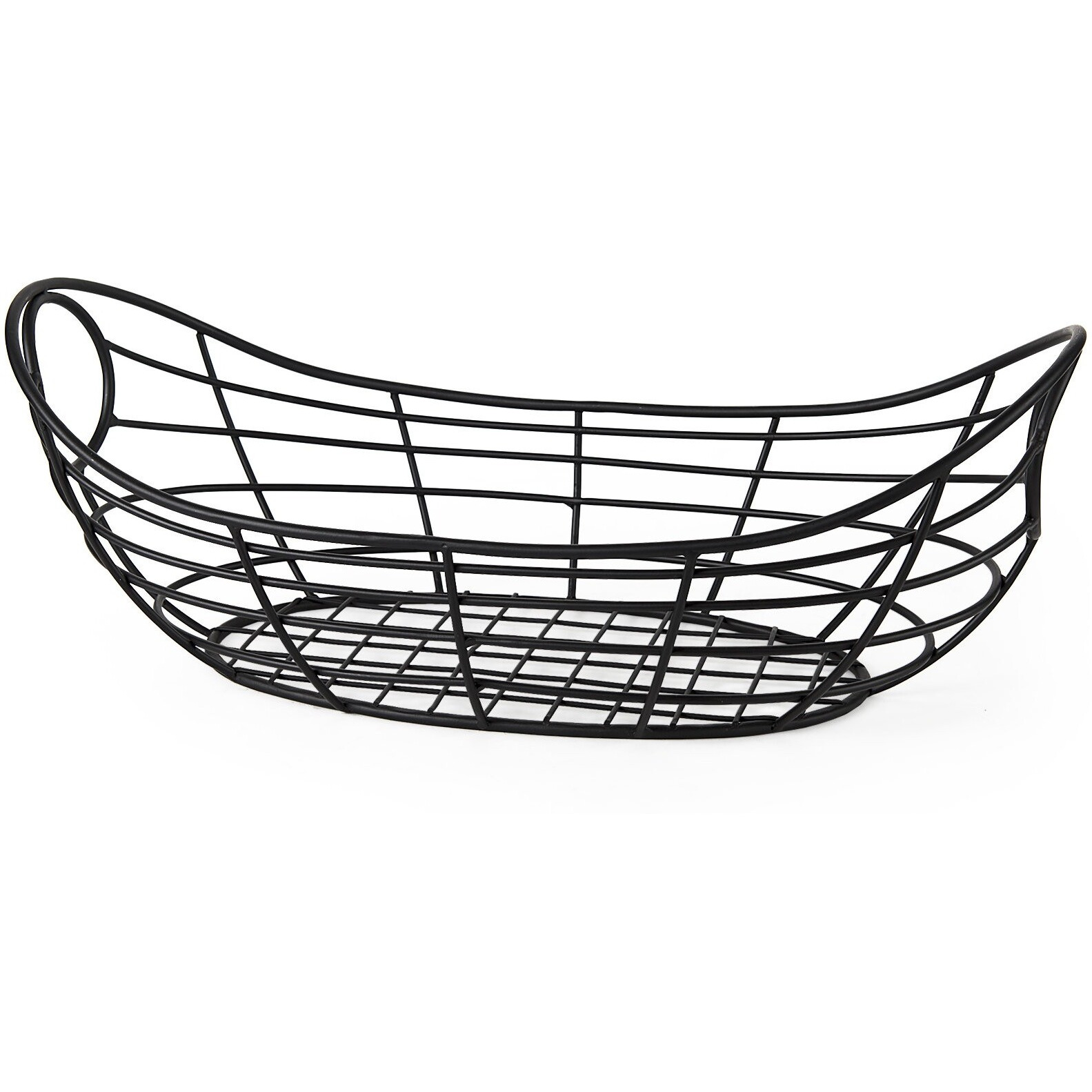 Black Metal Boat Shaped Basket