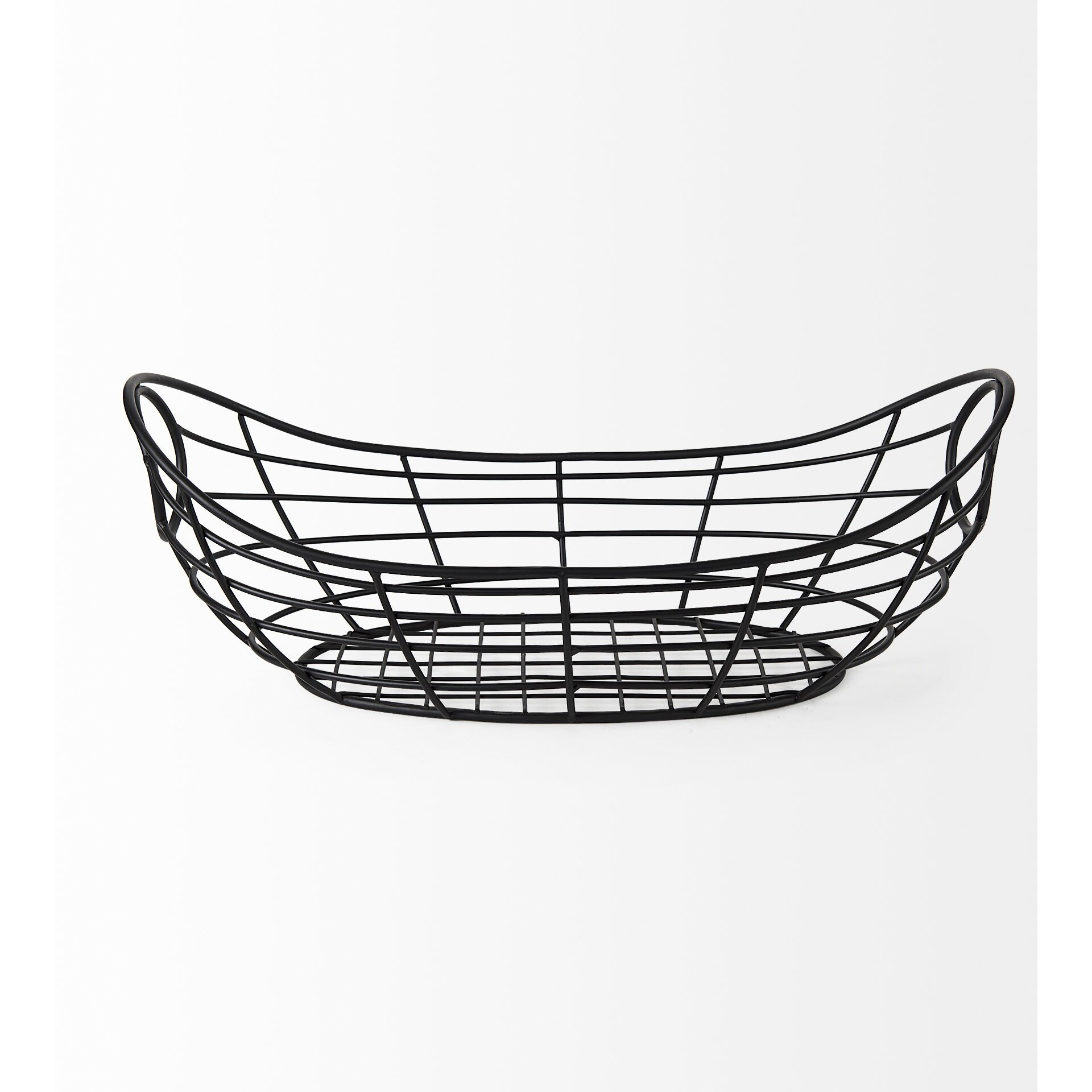 Black Metal Boat Shaped Basket
