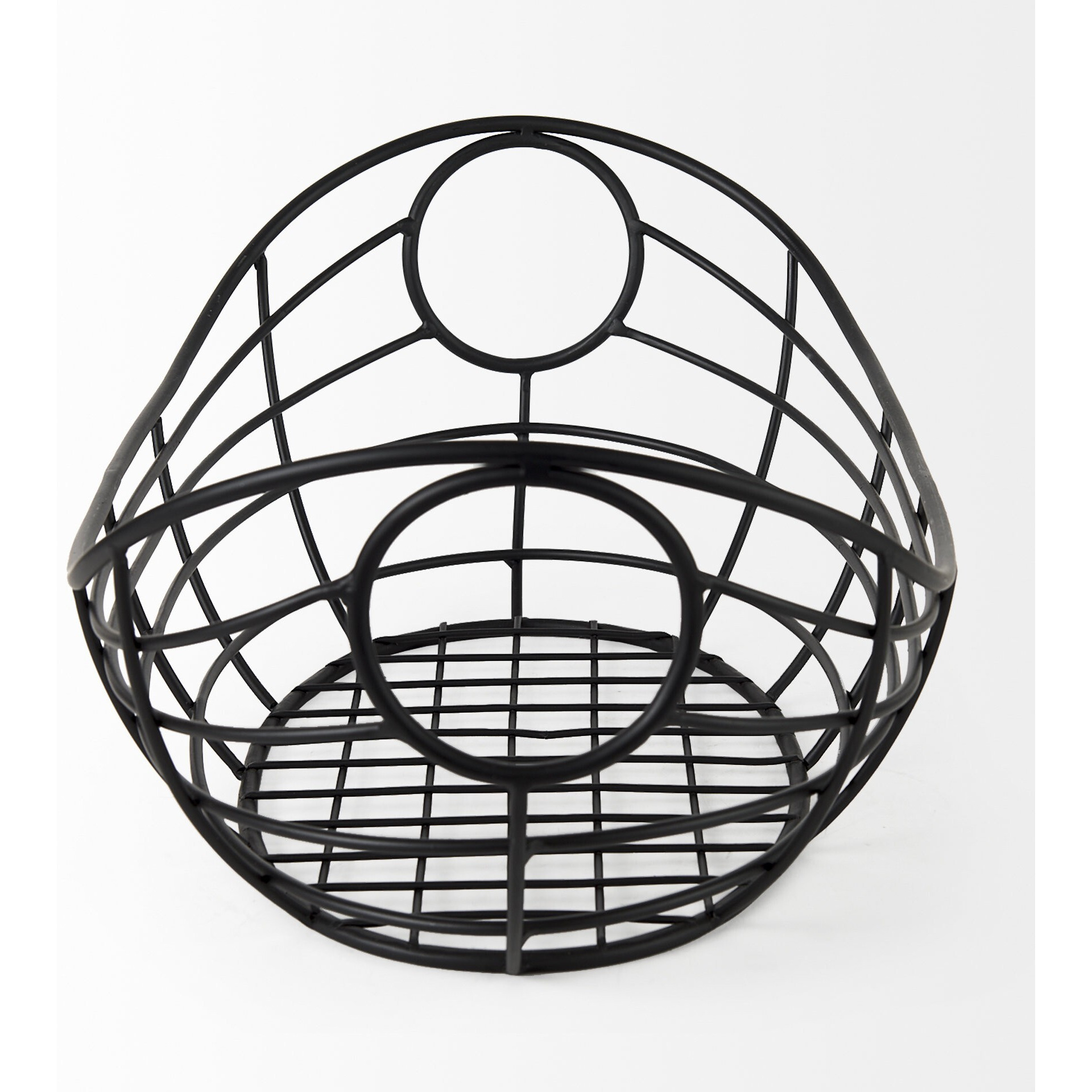 Black Metal Boat Shaped Basket
