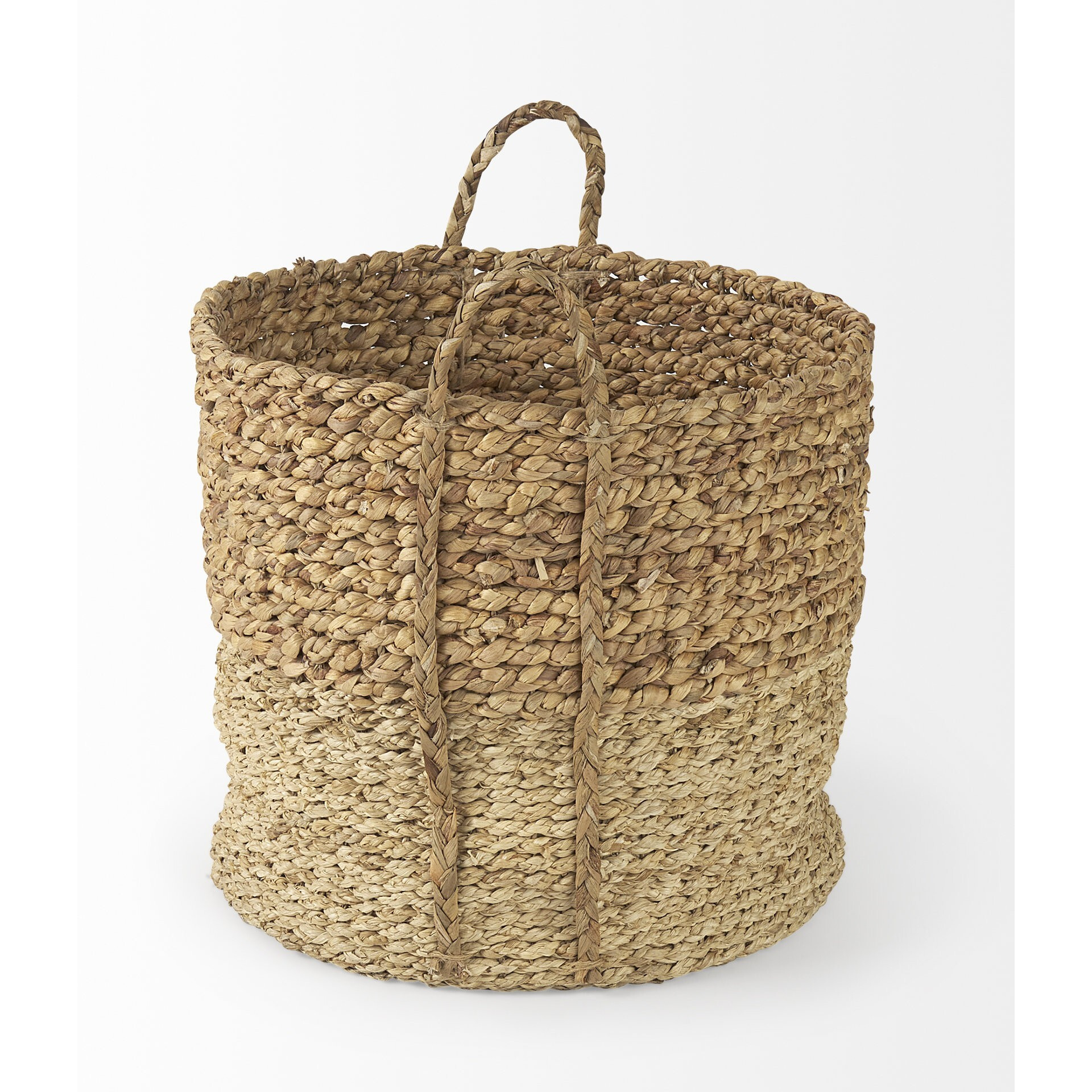 Set Of Three Two Tone Wicker Storage Baskets