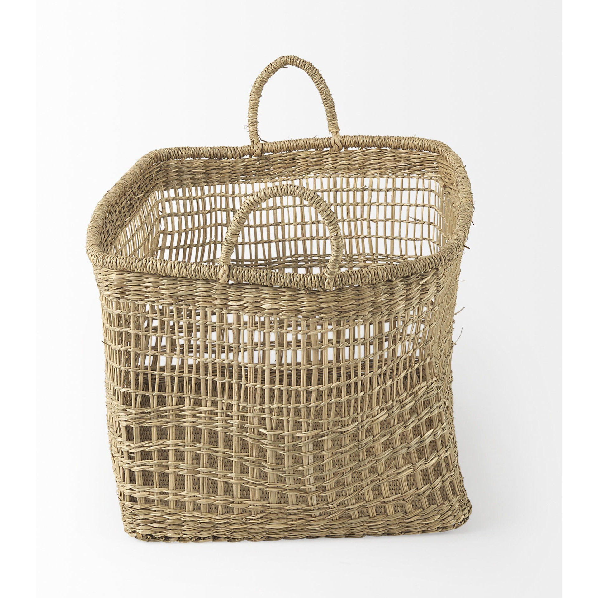 Set Of Two Brown Wicker Storage Baskets