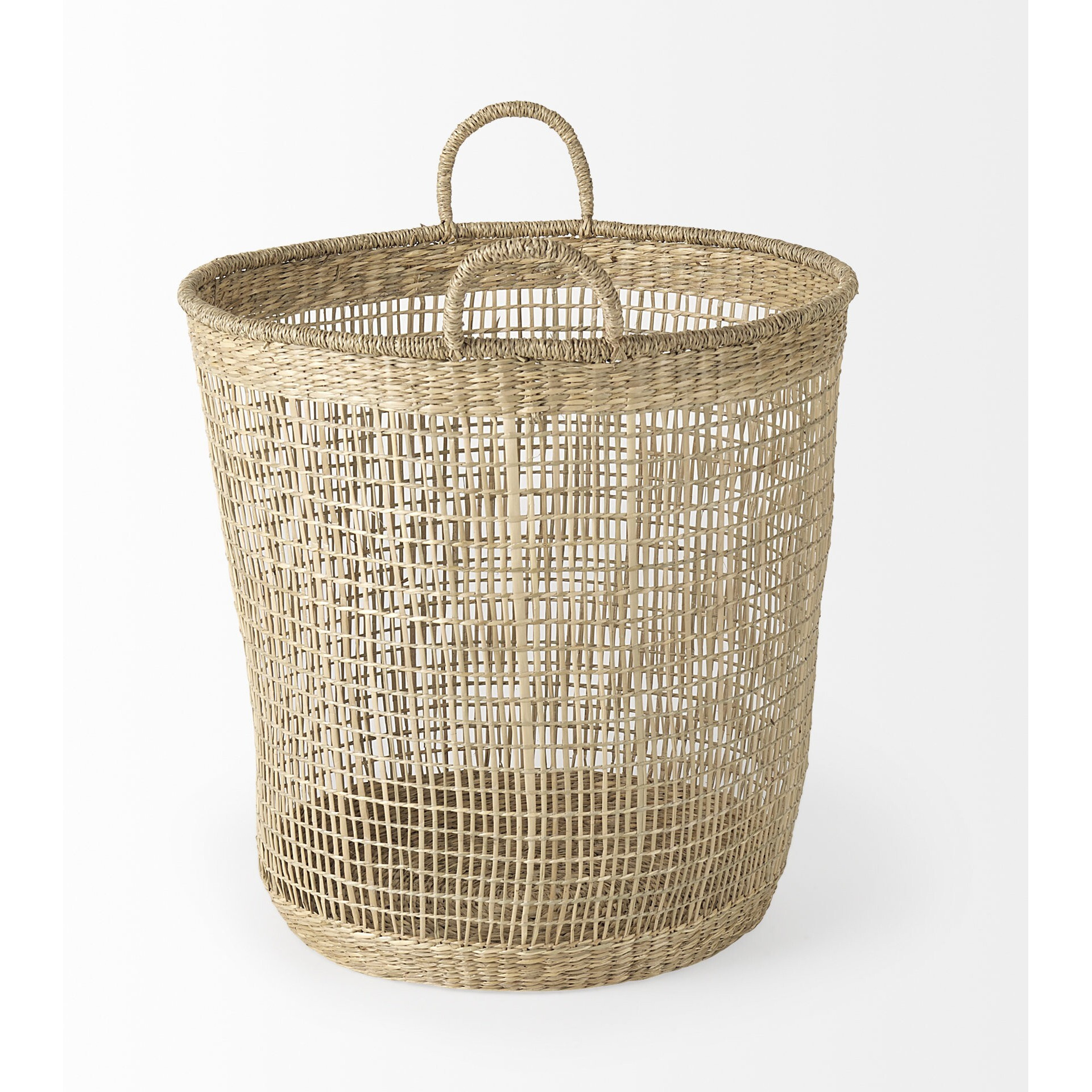Set Of Three Round Wicker Storage Baskets