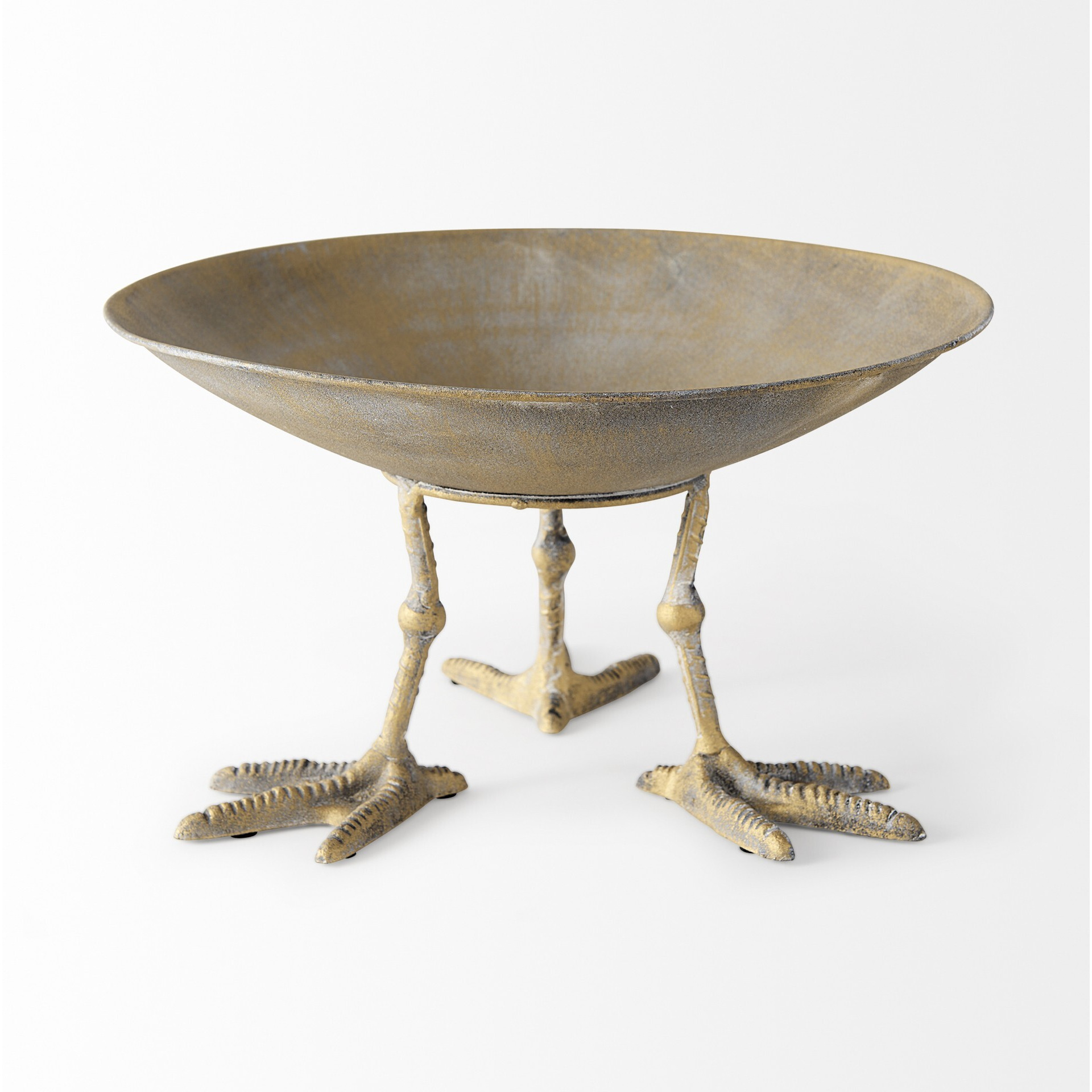 Antiqued Gold Webbed Feet Centerpiece Bowl