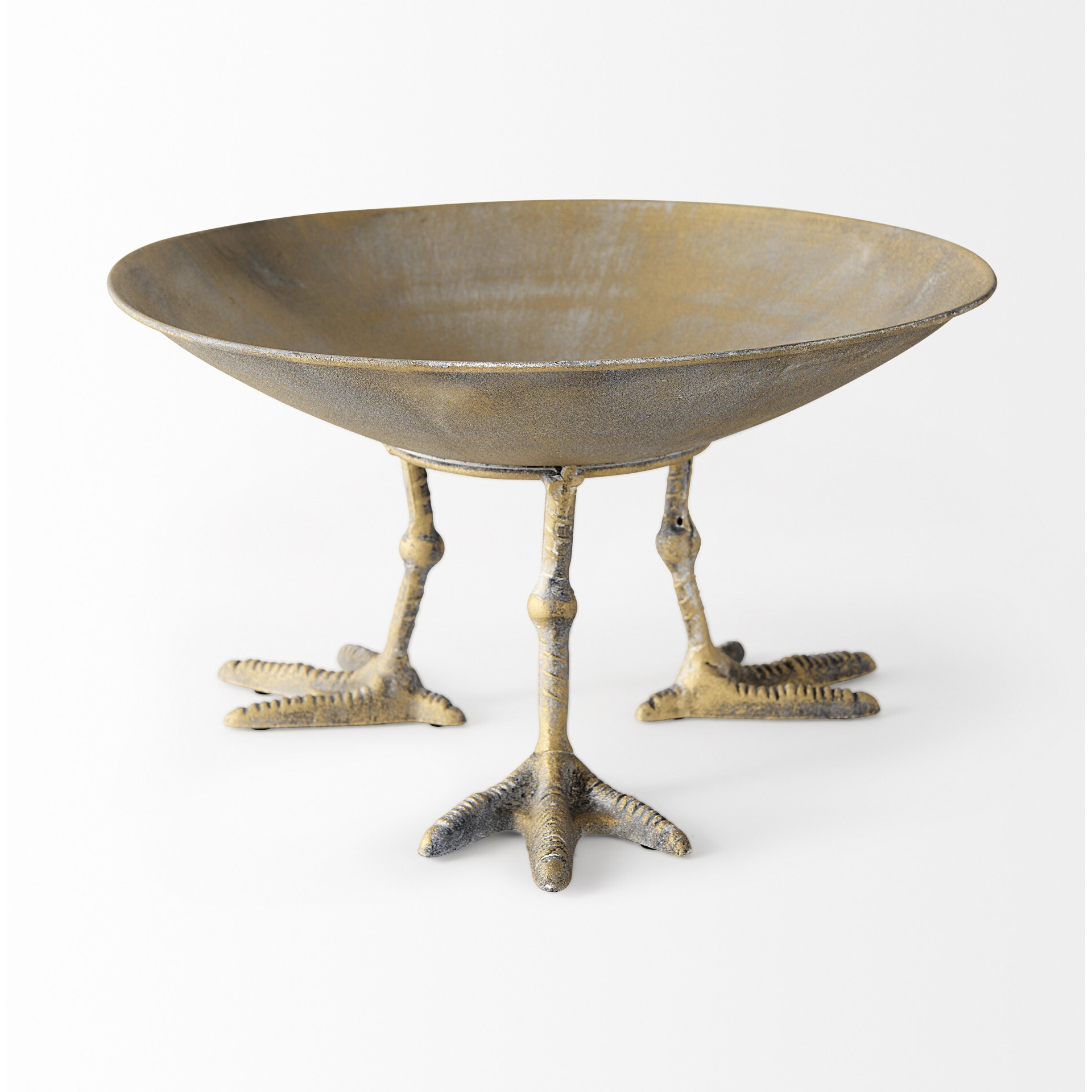 Antiqued Gold Webbed Feet Centerpiece Bowl