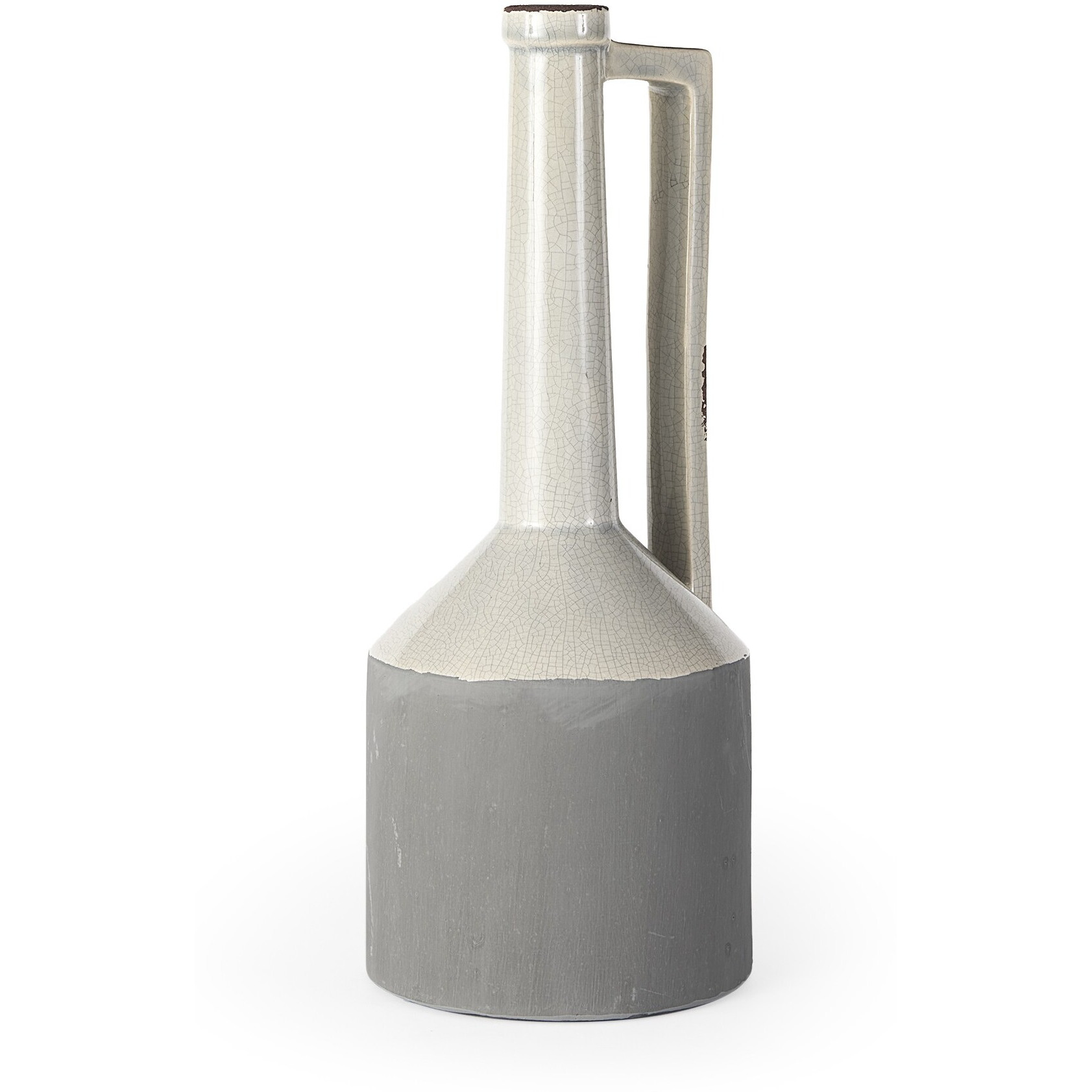 Jumbo White And Gray Jug Vase
