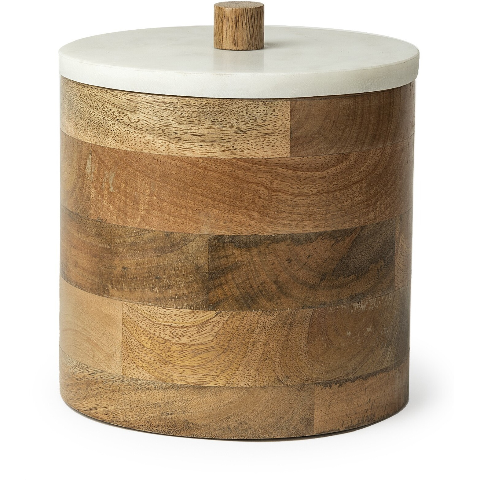Brown Wooden Round Storage Box
