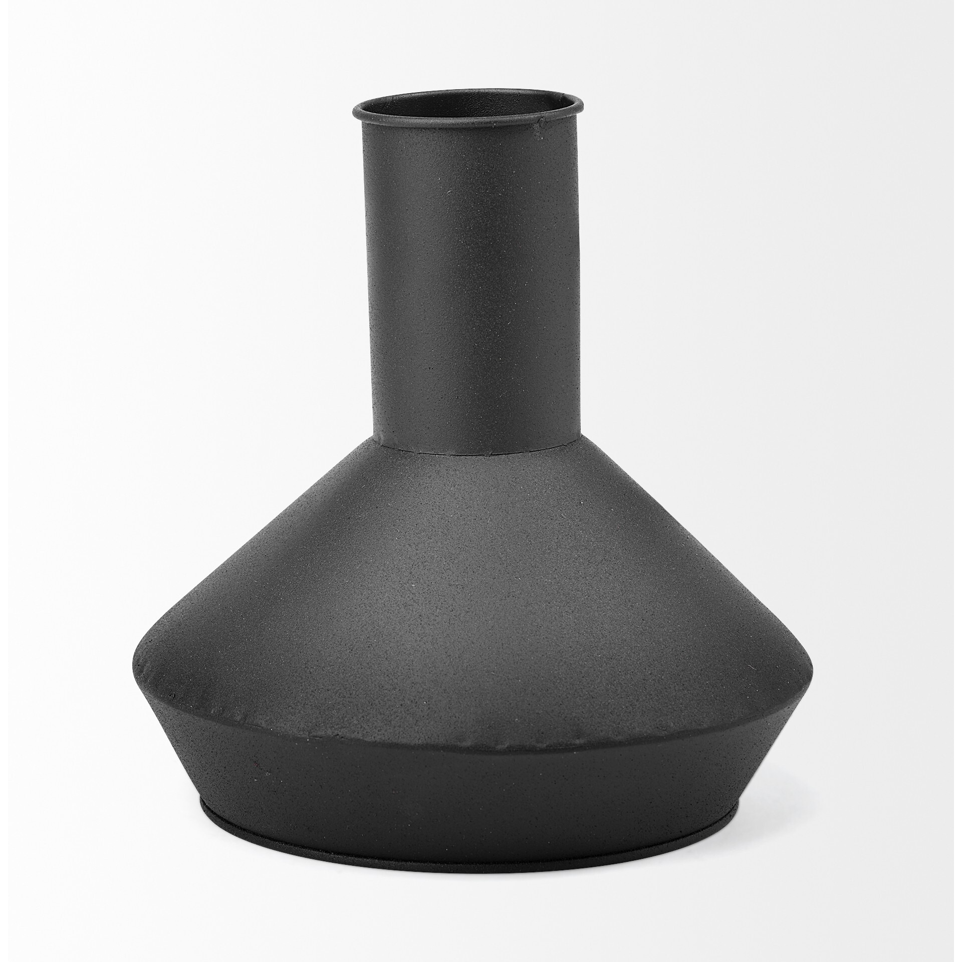 Shallow Rustic Black Metal Decorative Jug