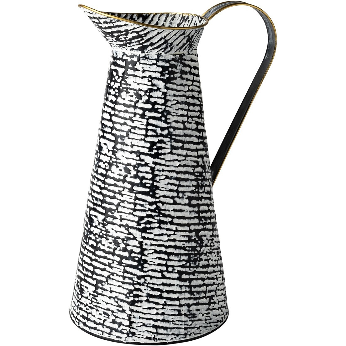 Petite Black And White Textured Jug Vase