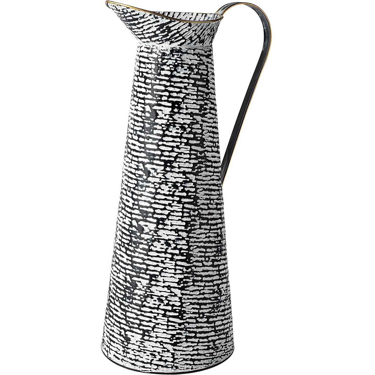Black And White Textured Jug Vase