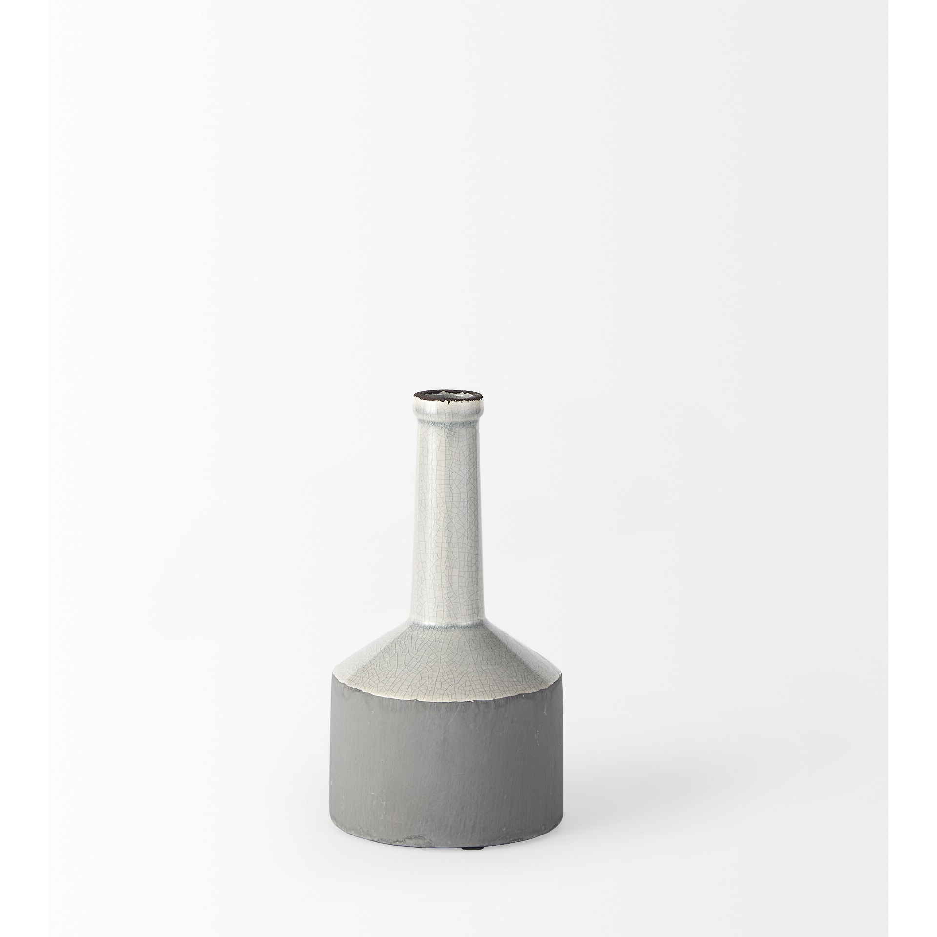 Petite White And Gray Jug Vase