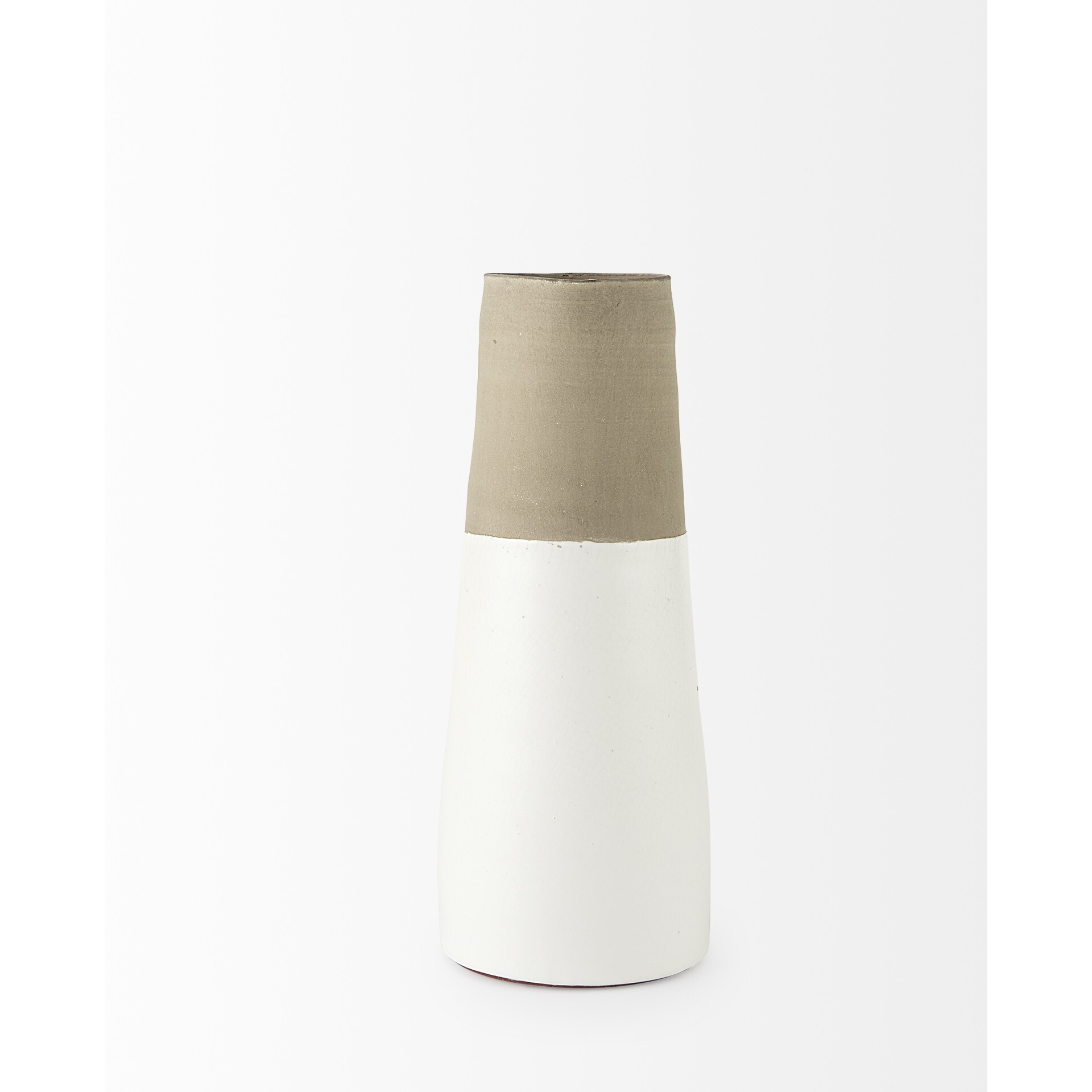 14"" Rustic Organic White And Natural Decorative Jug