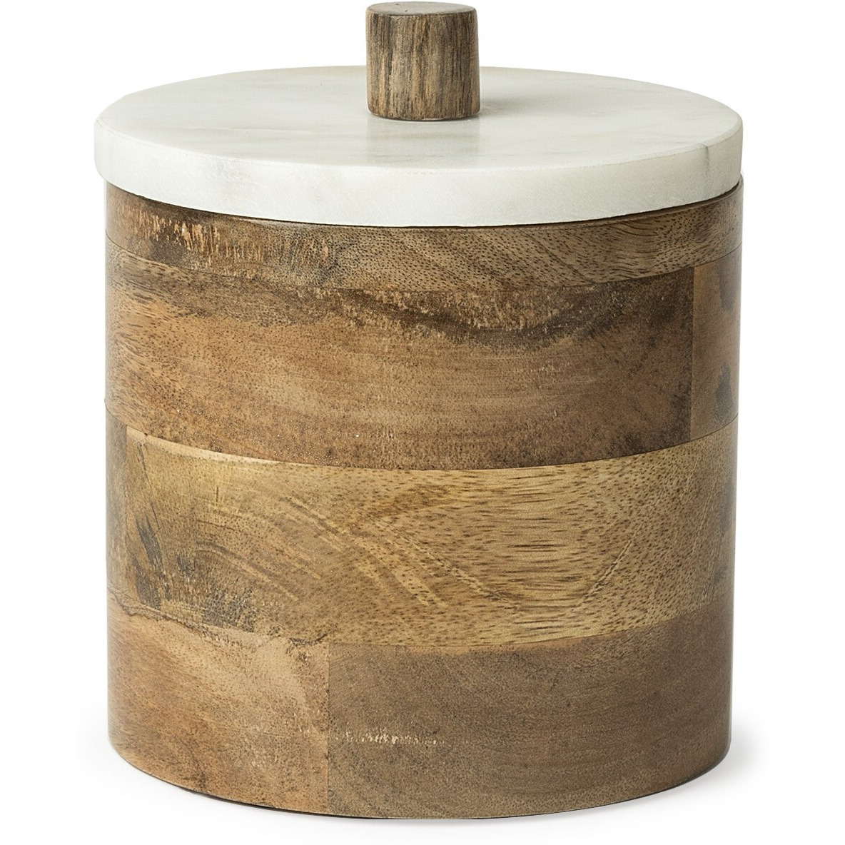 Petite Brown Wooden Round Storage Box