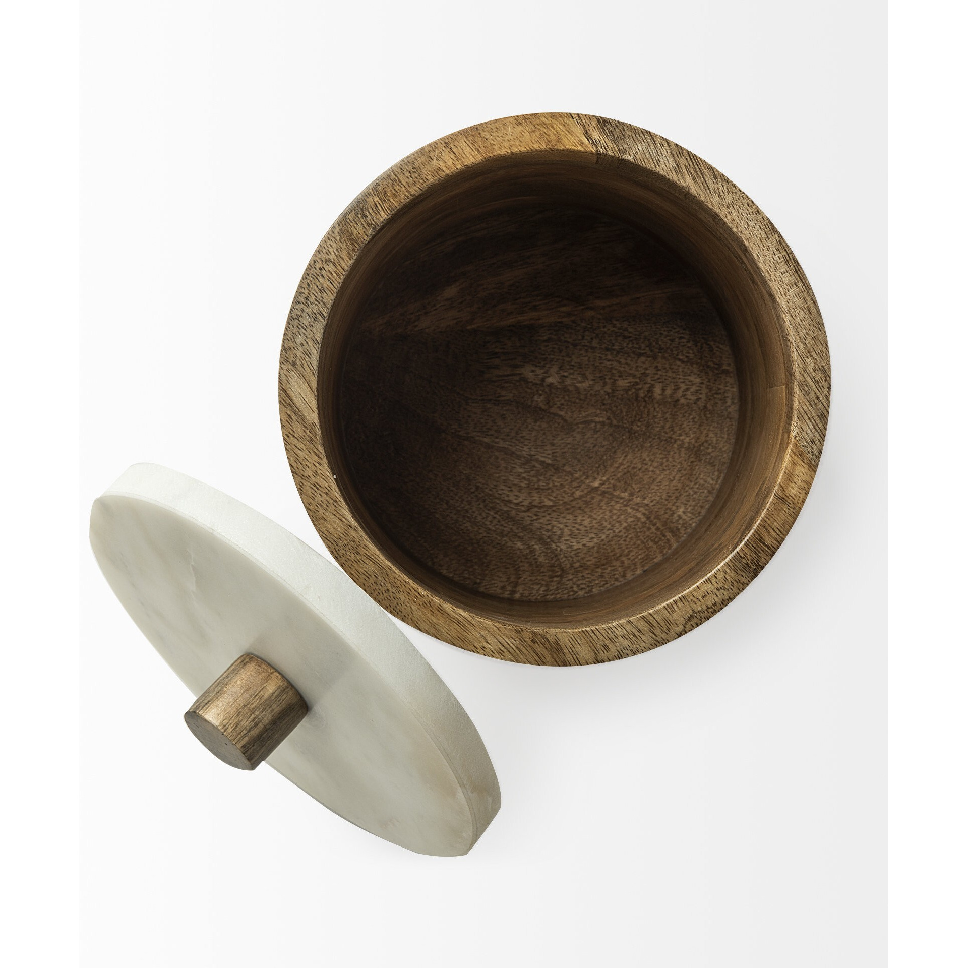 Petite Brown Wooden Round Storage Box