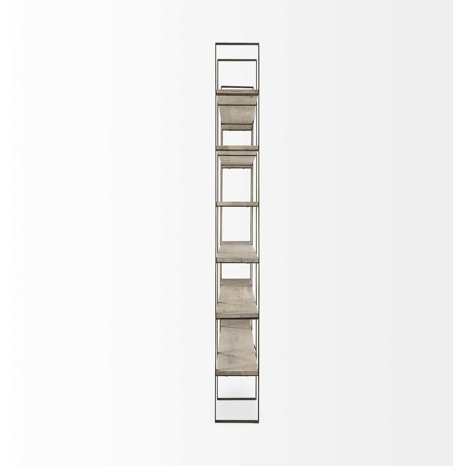 Gold Iron Framed Wooden Shelving Unit