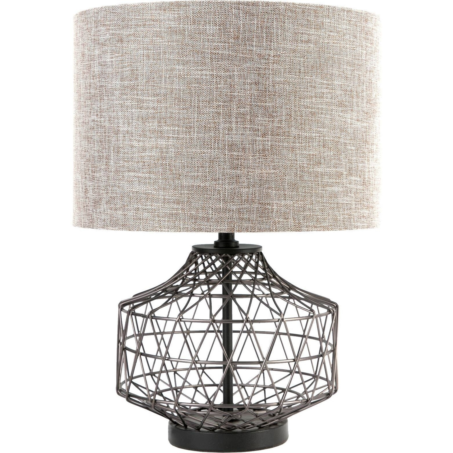 Gray Metal Basket Design Table Or Desk Lamp