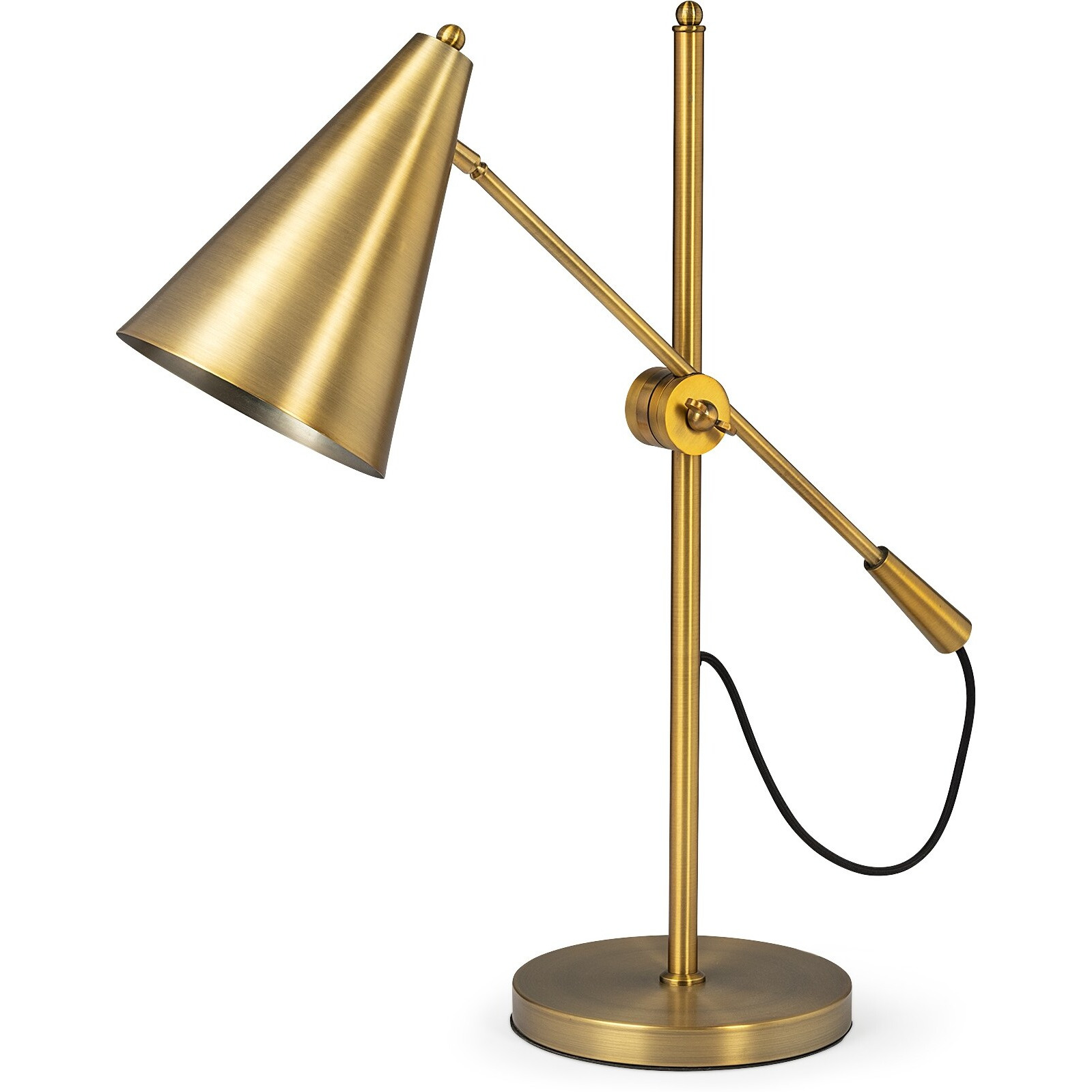 Sleek Golden Cone Adjustable Table Or Desk Lamp