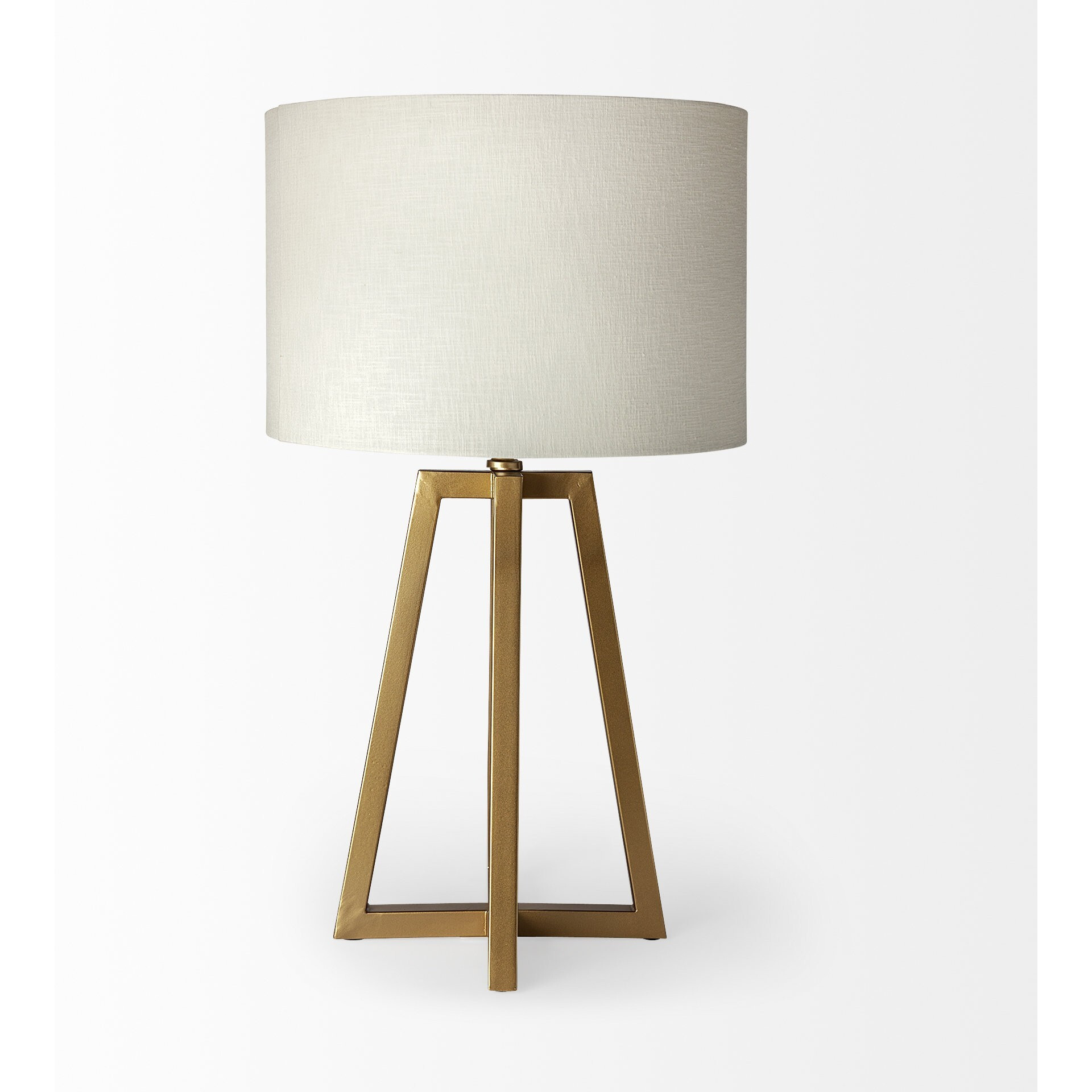 Metallic Gold Tone Geometric Table Lamp