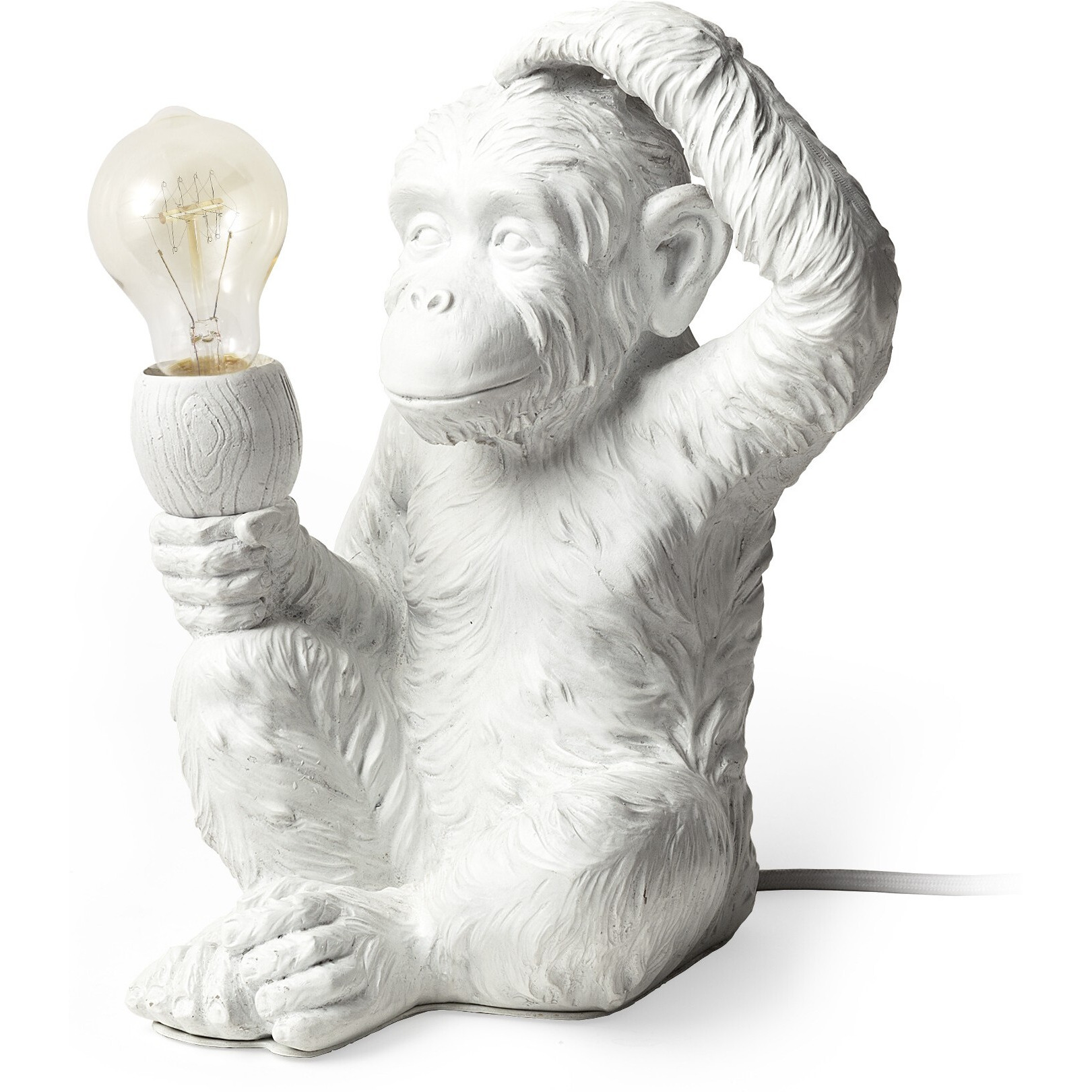 White Whimsical Monkey Table Or Desk Lamp