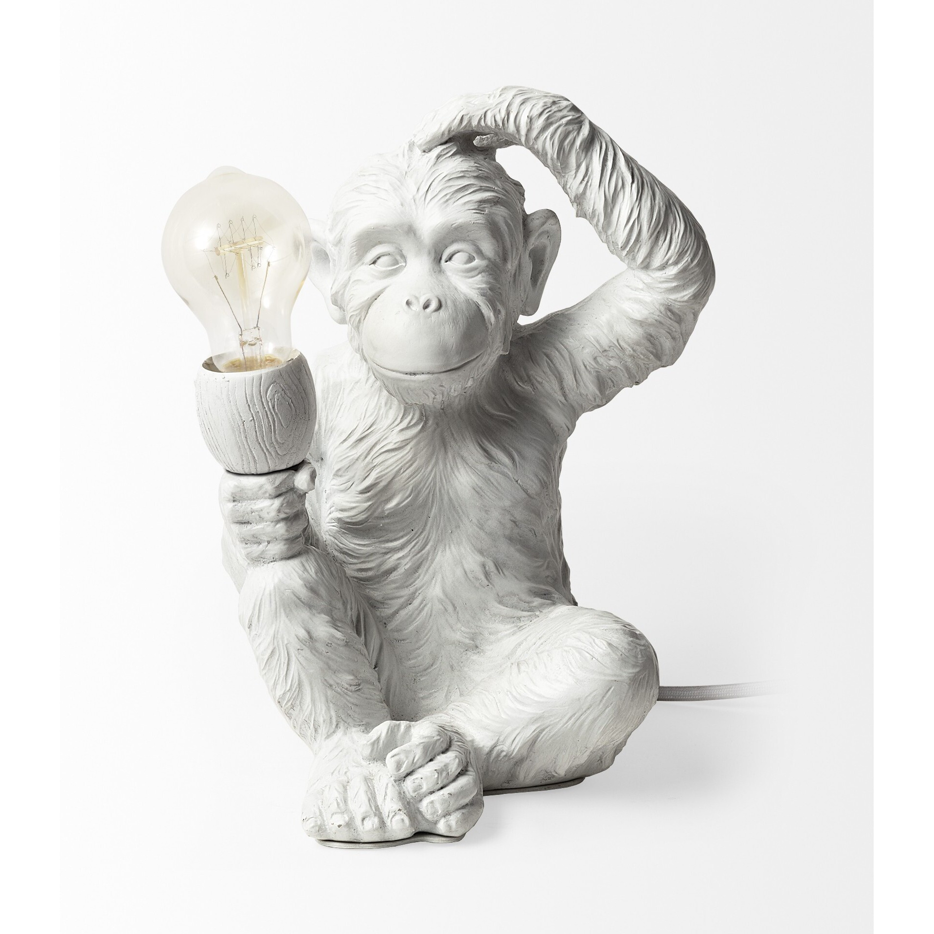 White Whimsical Monkey Table Or Desk Lamp