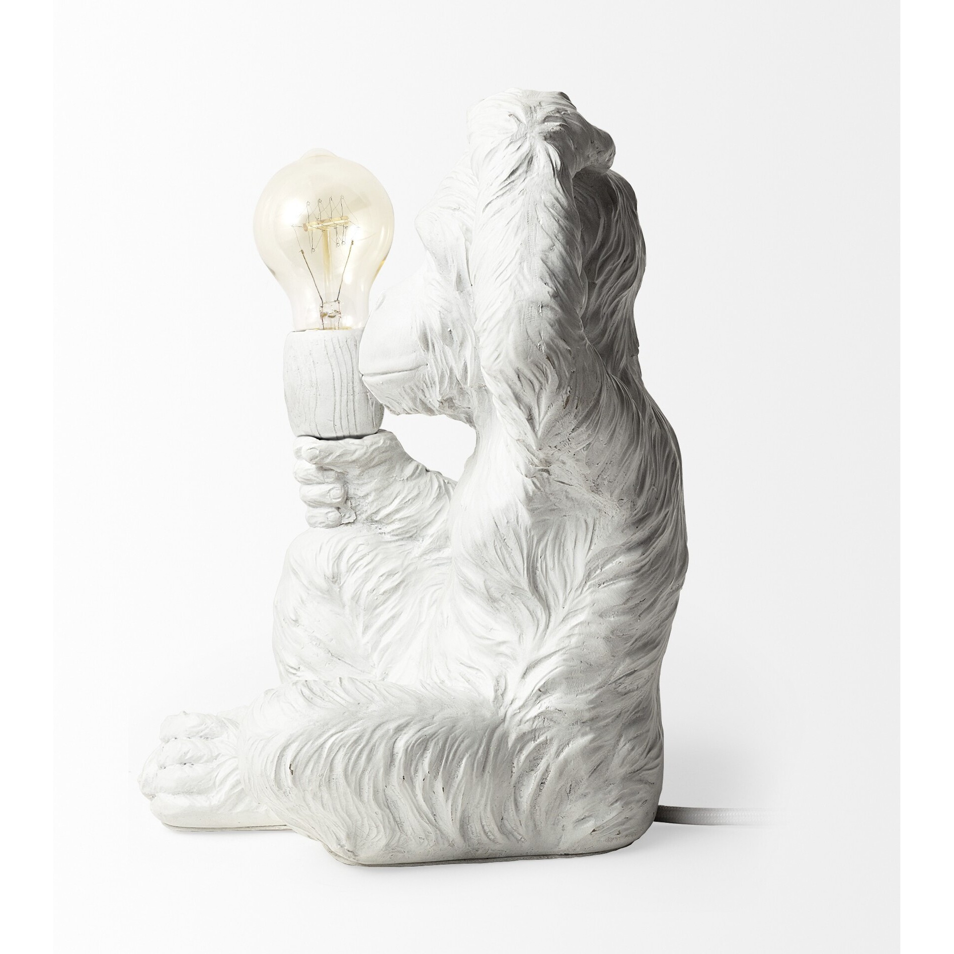 White Whimsical Monkey Table Or Desk Lamp