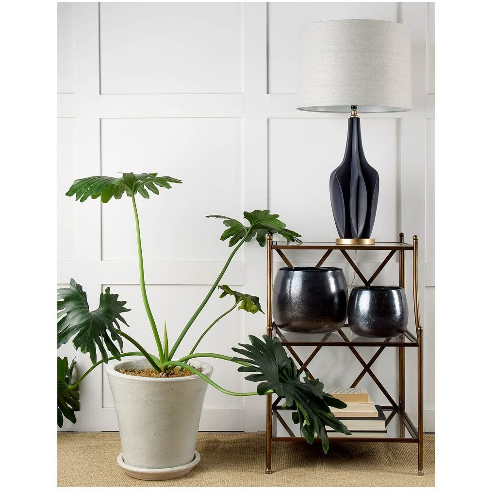 Sculptural Slate Blue Table Lamp