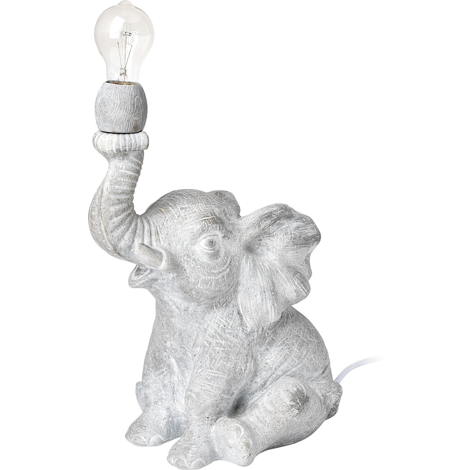 Graphite Resin Elephant Table Lamp