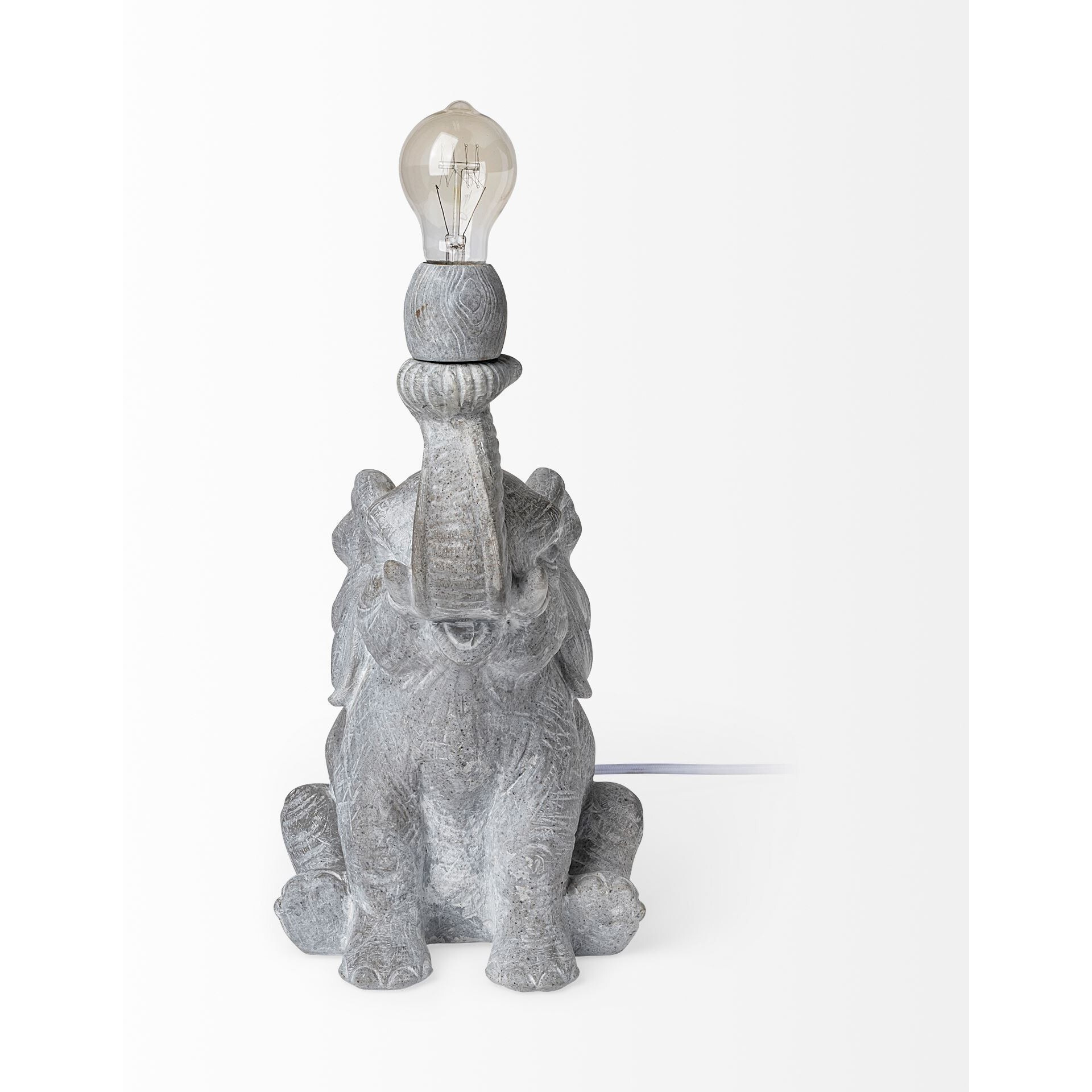 Graphite Resin Elephant Table Lamp