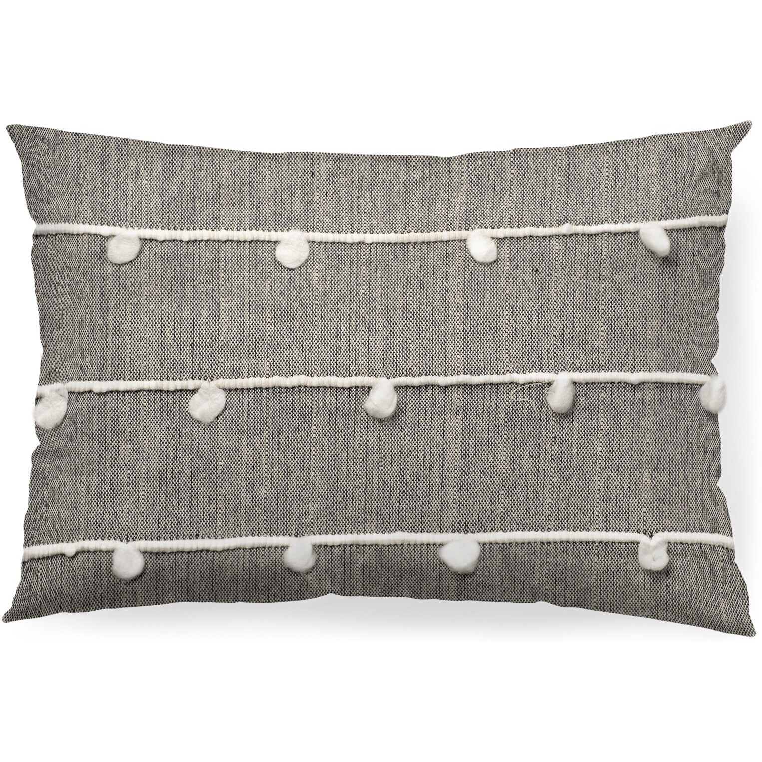 Dark Blue And Beige Lumbar Accent Pillow Cover