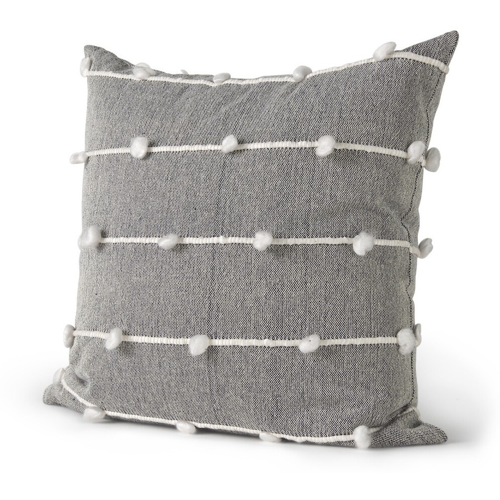 Dark Gray Detailed Pillow Cover