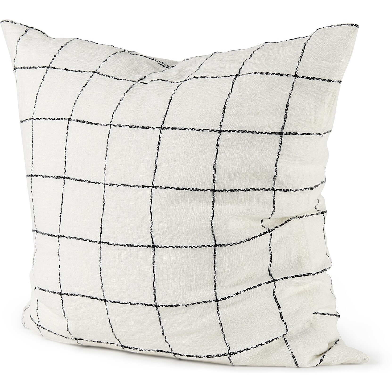 White And Black Grid Square Accent Pillow Cover