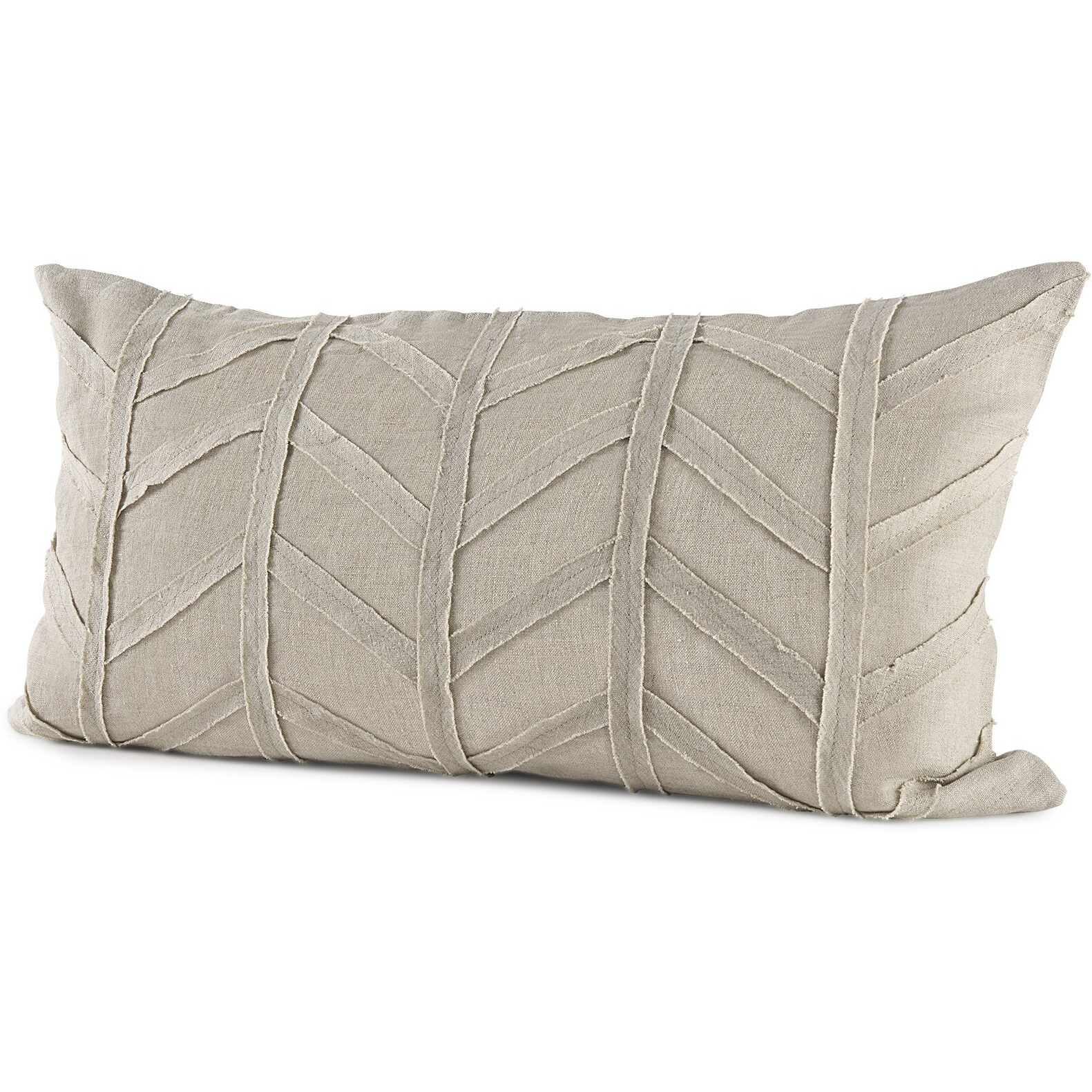 Light Gray Chevron Textured Lumbar Pillow Cover