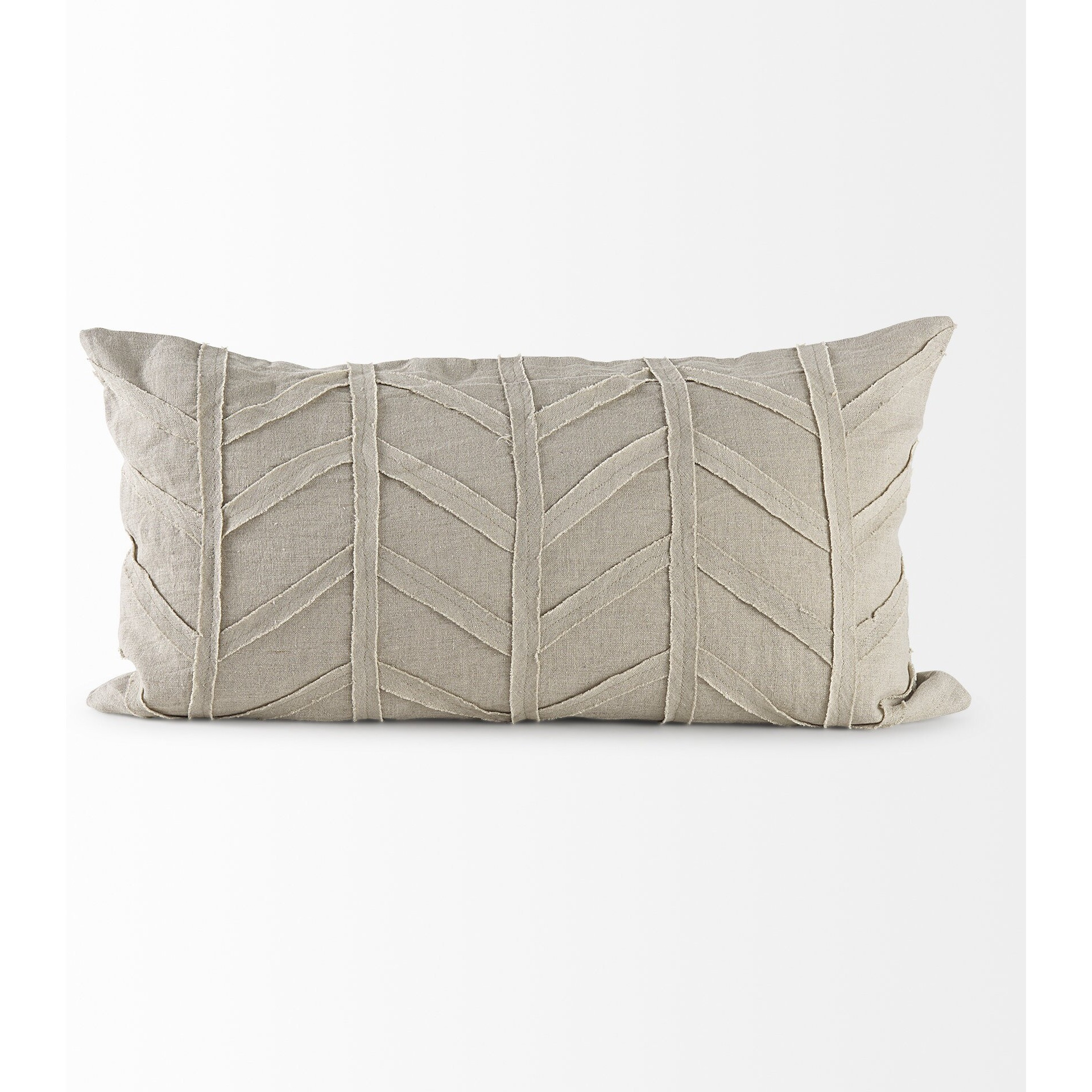 Light Gray Chevron Textured Lumbar Pillow Cover