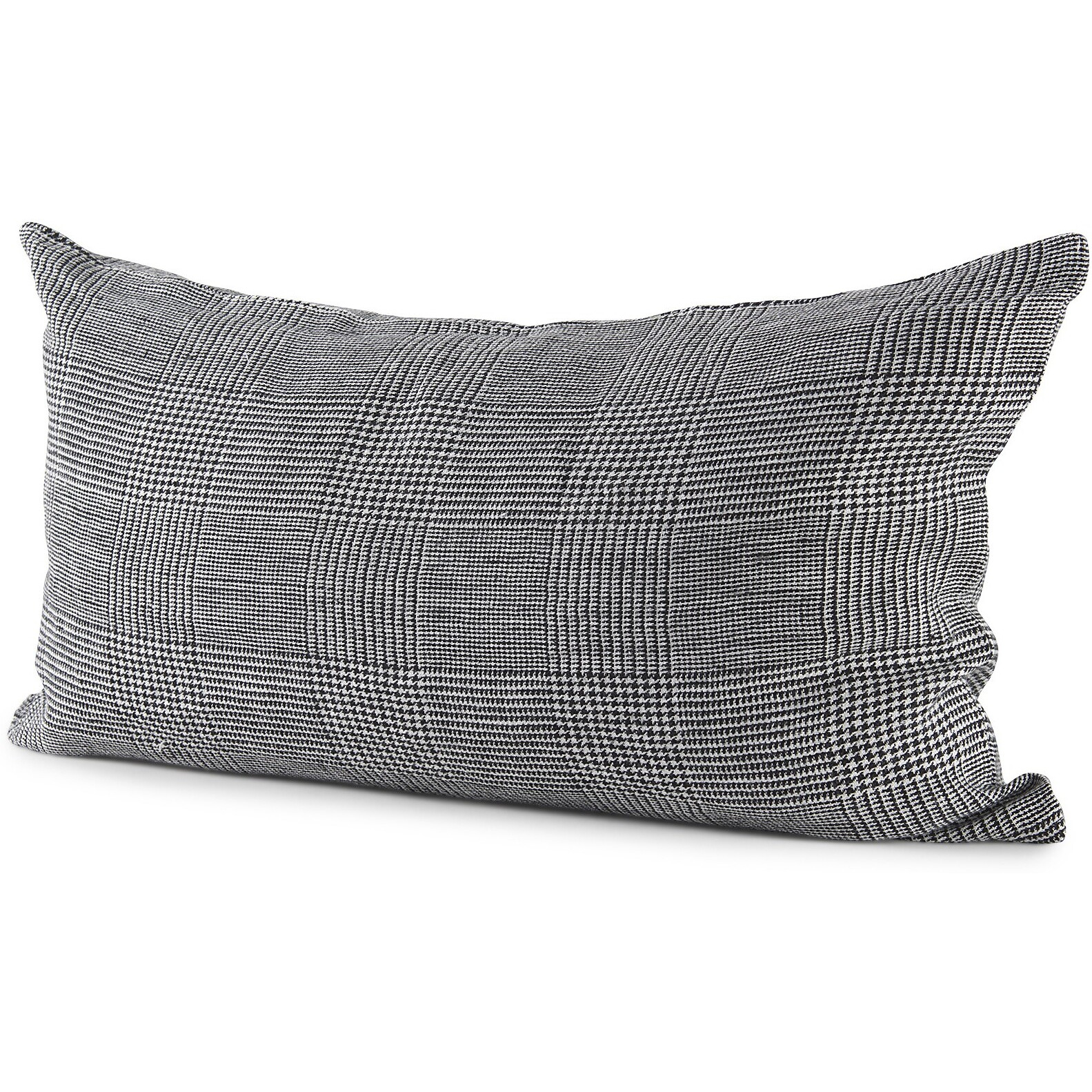 White And Black Pattern Lumbar Throw Pillow Cover