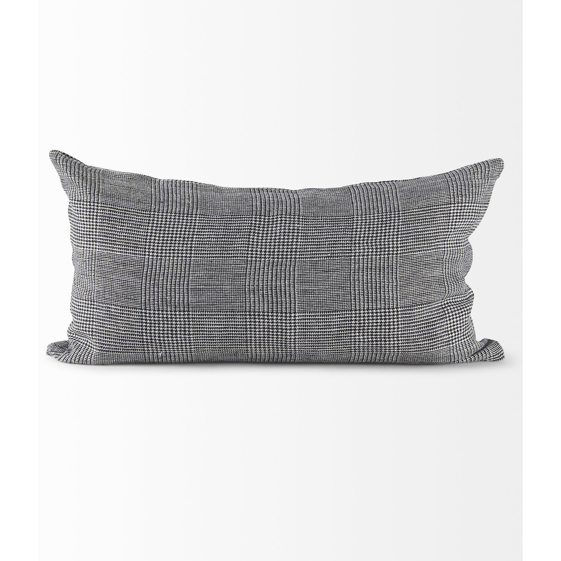 White And Black Pattern Lumbar Throw Pillow Cover