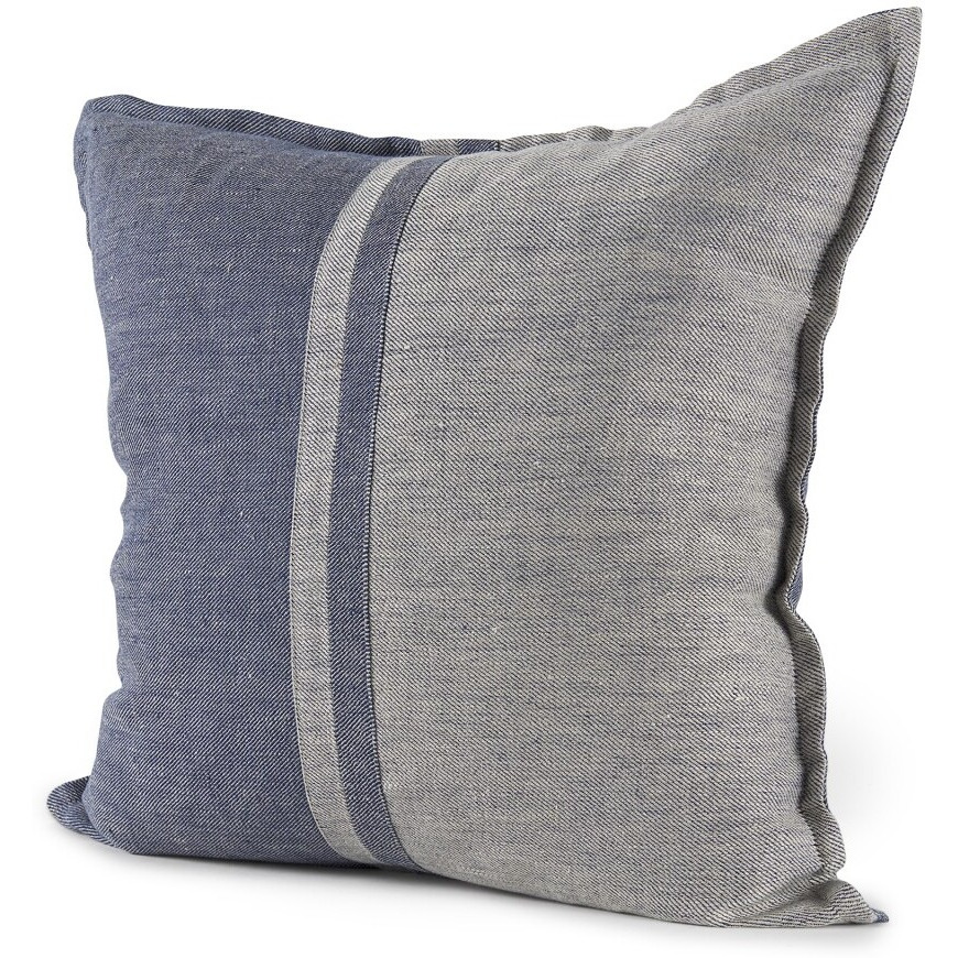 Gray And Blue Color Block Pillow Cover
