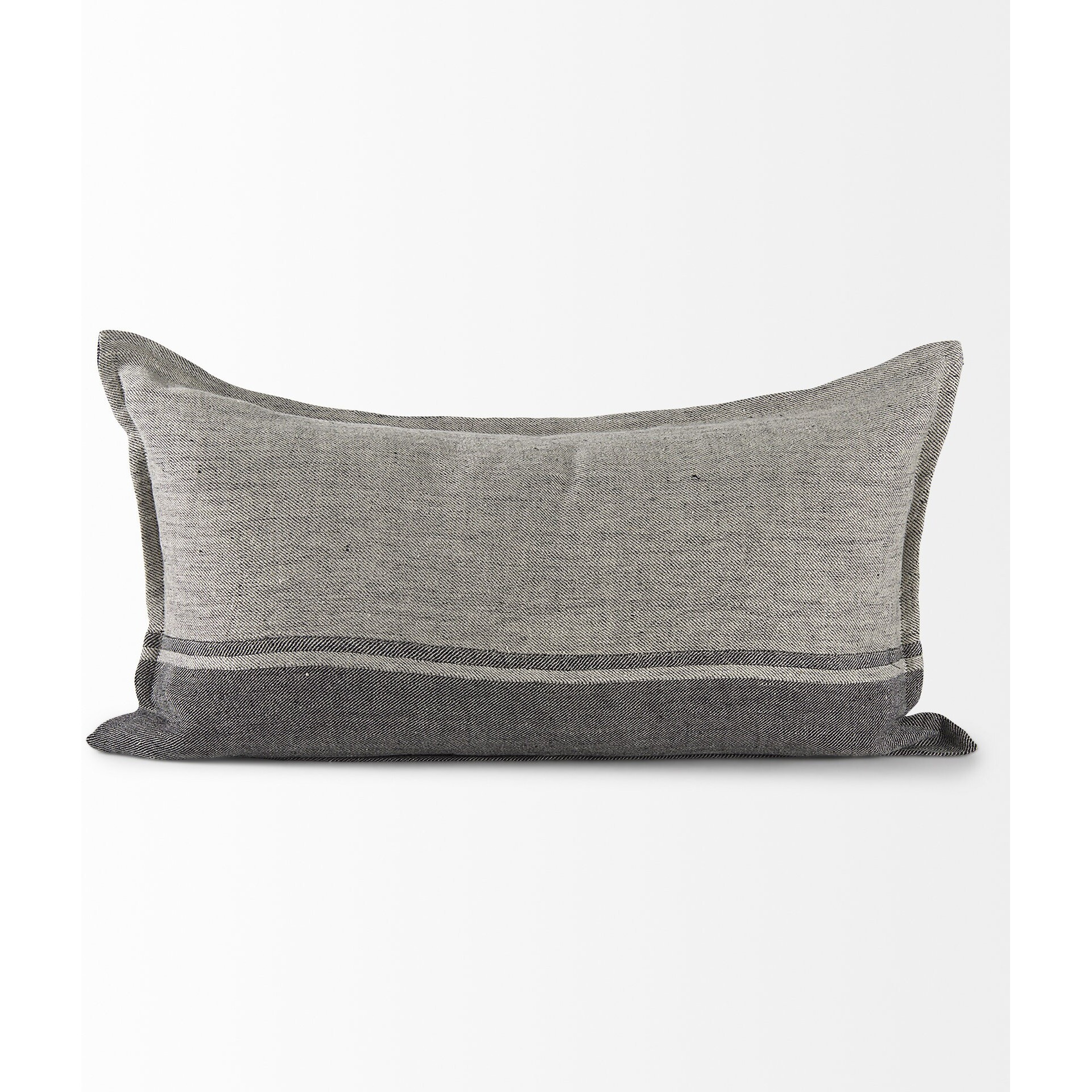 Light And Dark Gray Lumbar Throw Pillow Cover