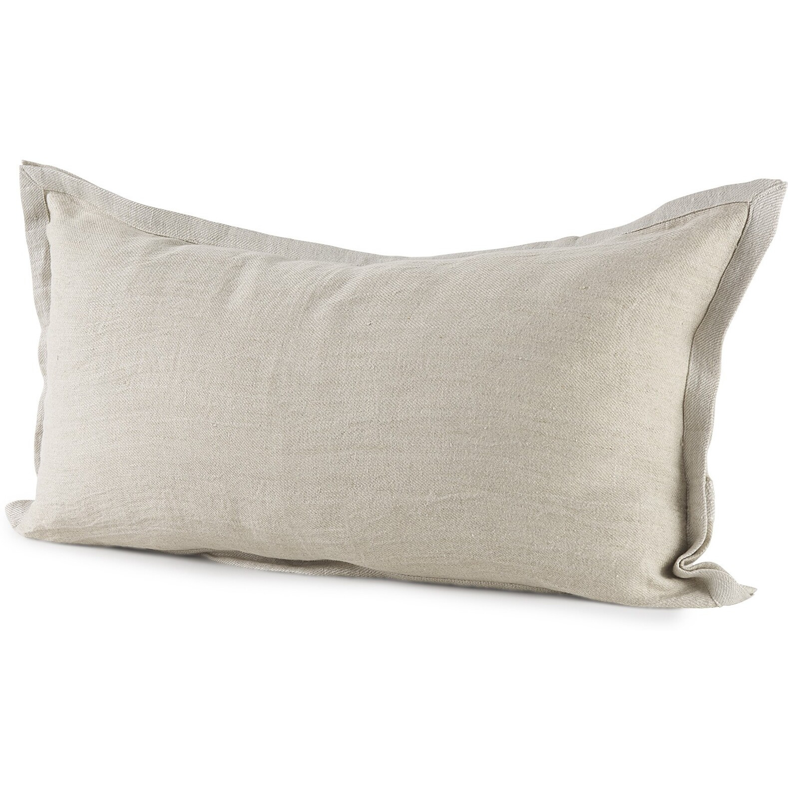 Cream Bordered Lumbar Pillow Cover