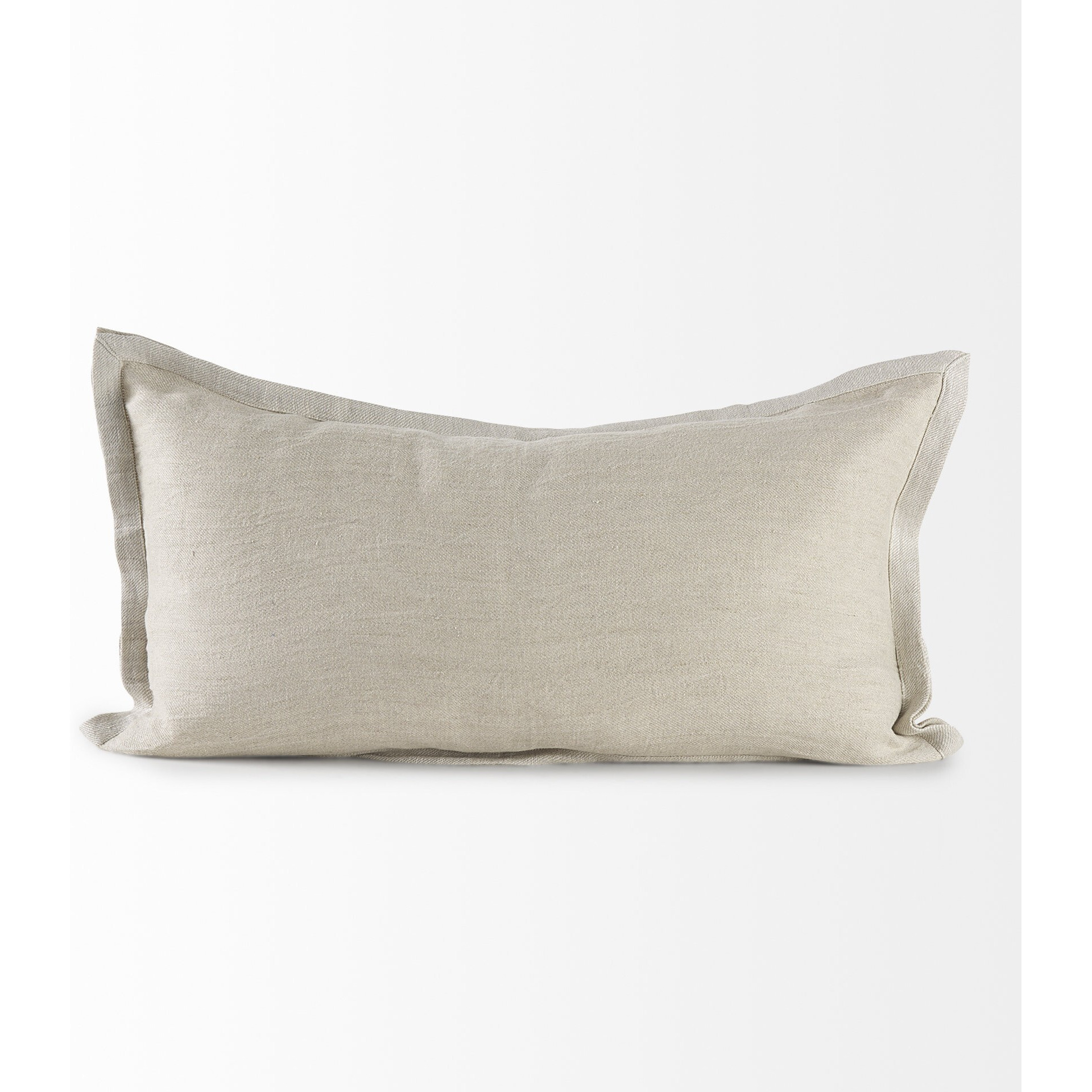 Cream Bordered Lumbar Pillow Cover
