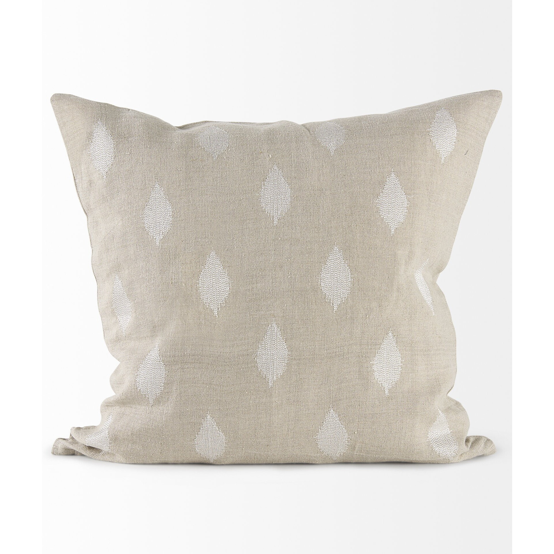 Beige And White Patterned Pillow Cover
