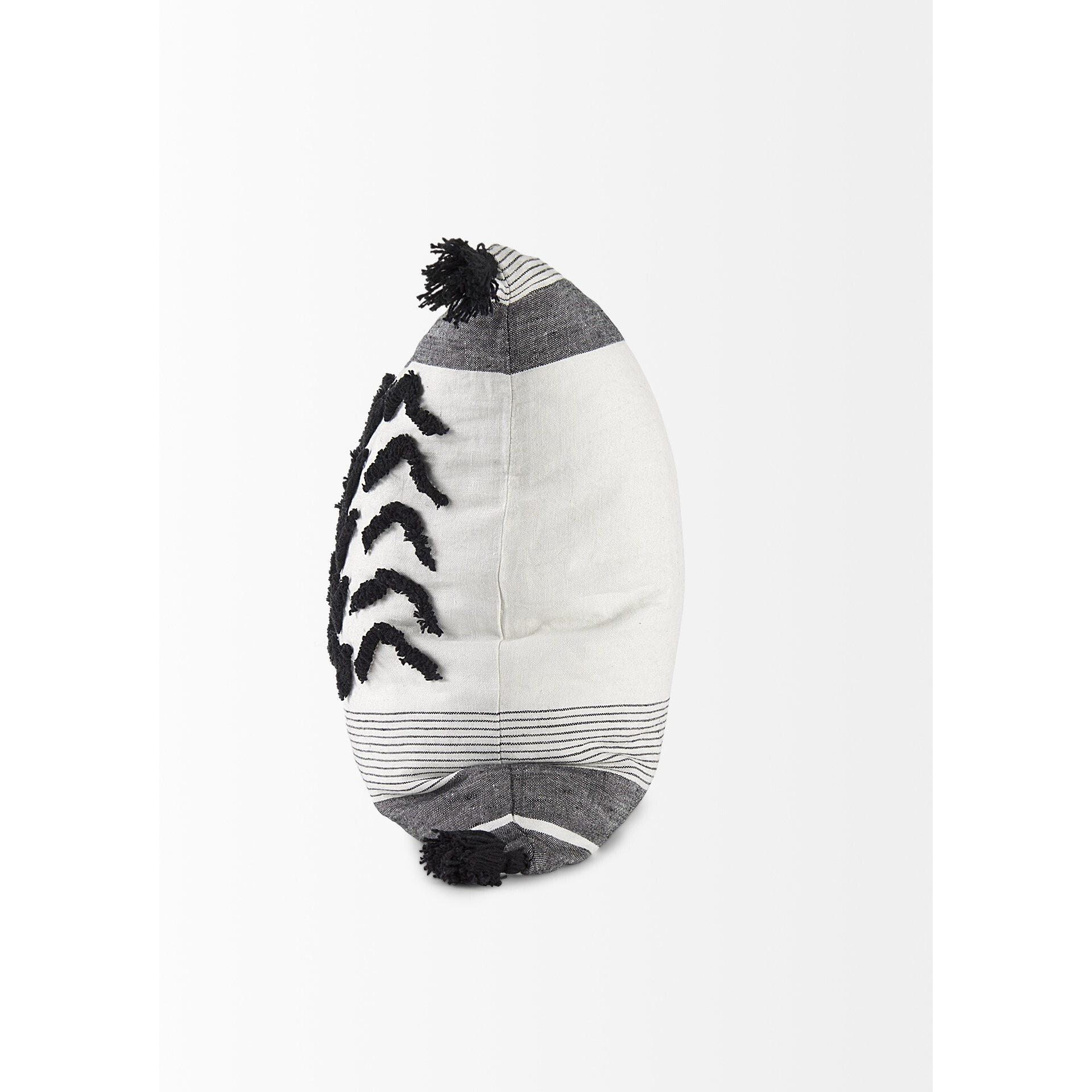 White And Gray Fringed Pillow Cover