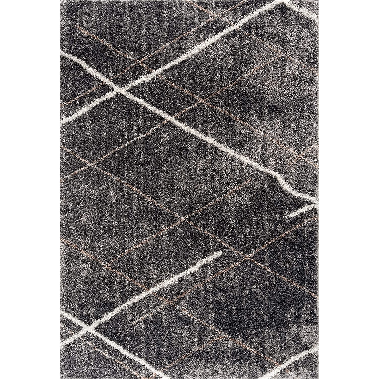 4 X 6 Gray Modern Distressed Lines Area Rug