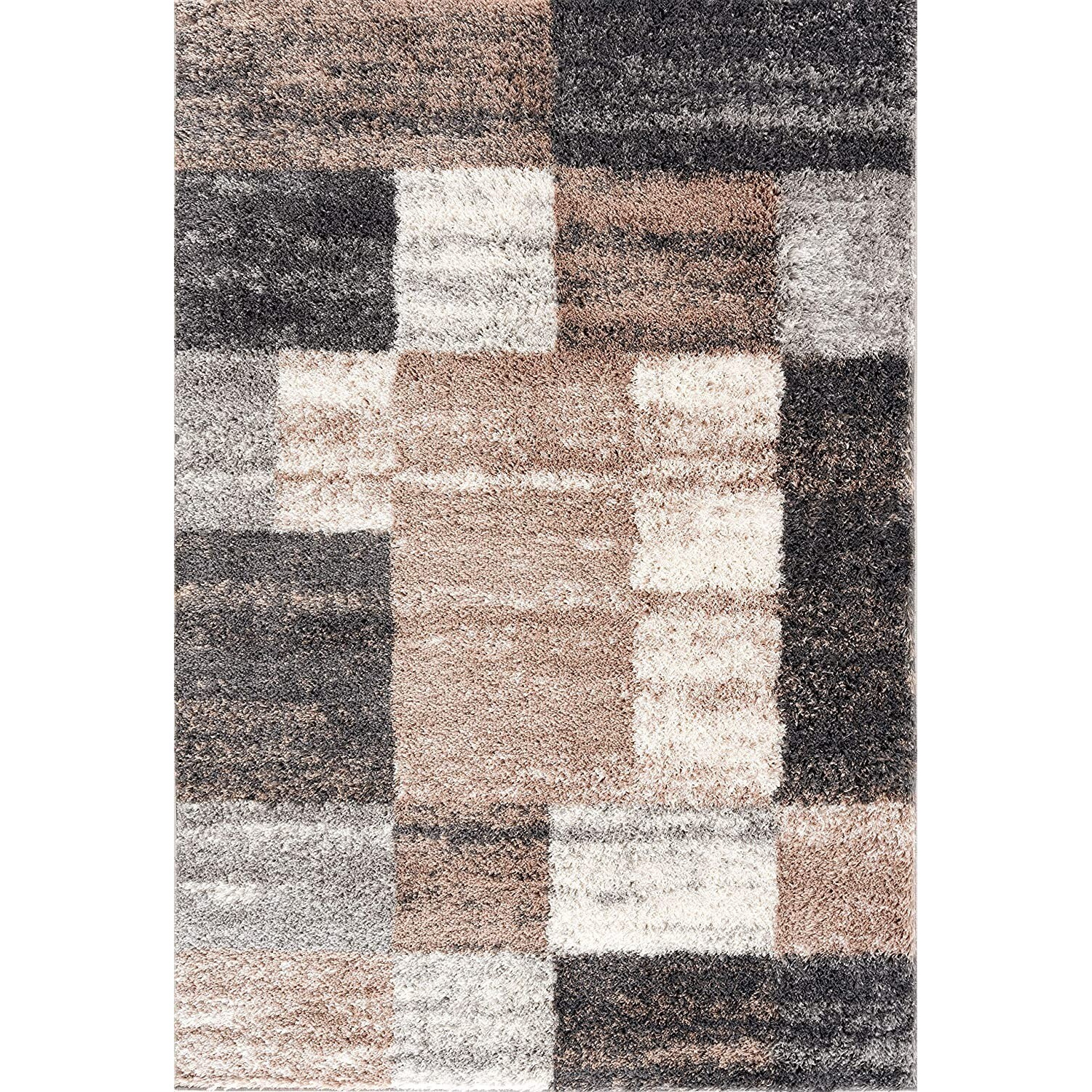8 X 11 Beige Modern Blocks Area Rug