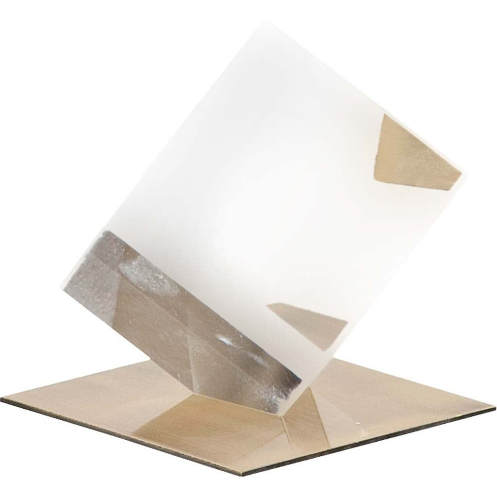 5"" Optical Glass Cube And Gold Sculpture