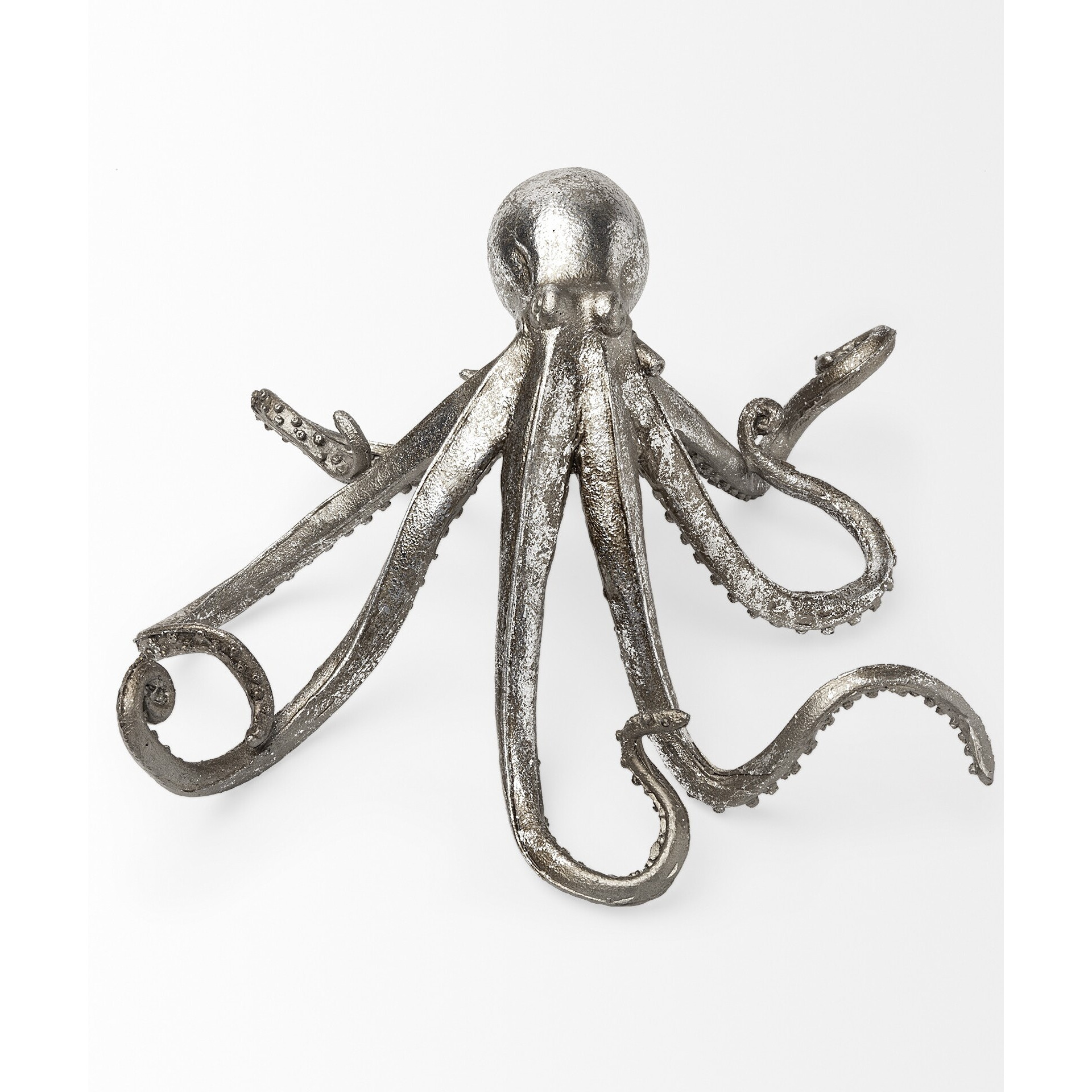 Silver Resin Octopus Sculpture