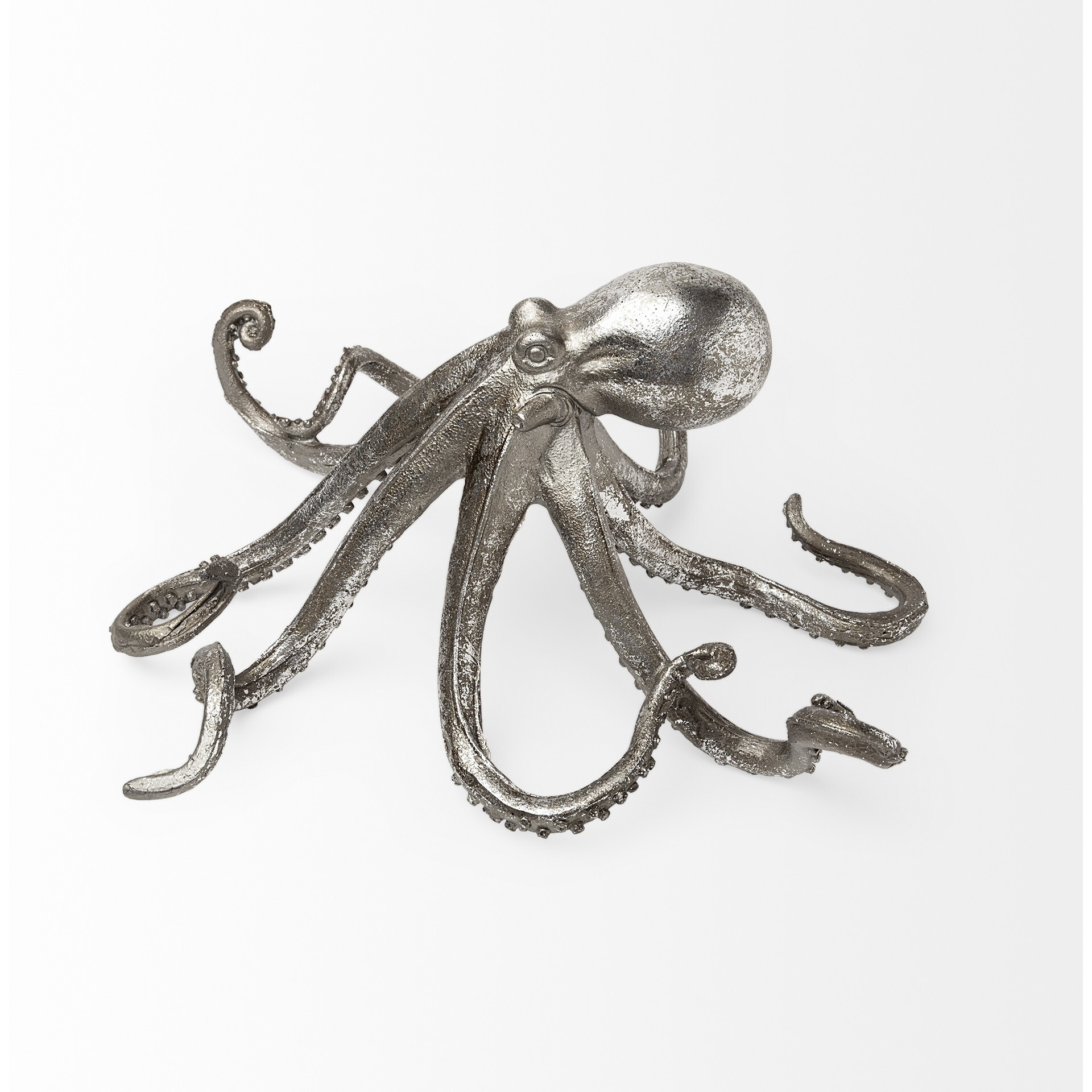 Silver Resin Octopus Sculpture