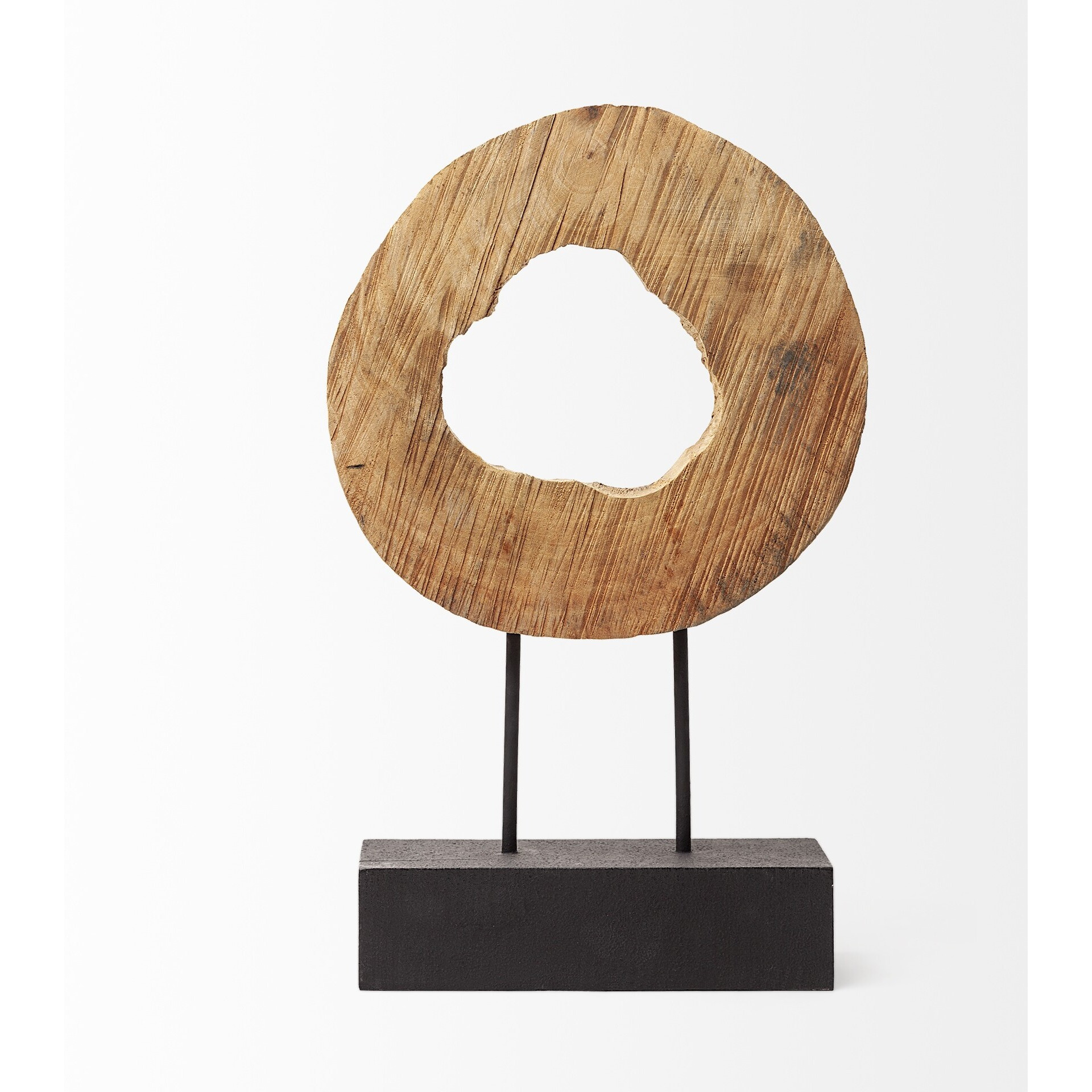 Petite Natural Wood Disc Sculpture