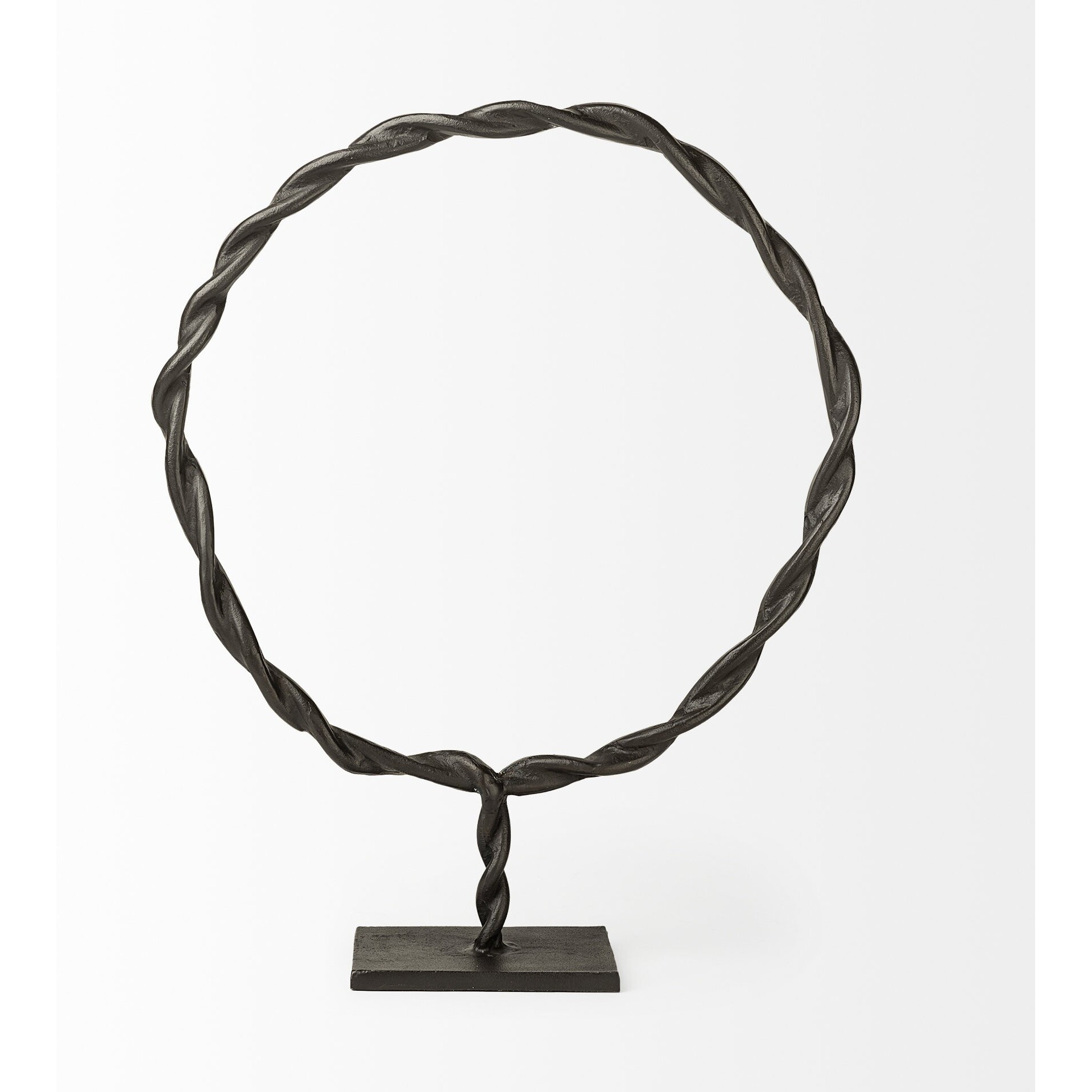 Black Metal Braided Sculpture
